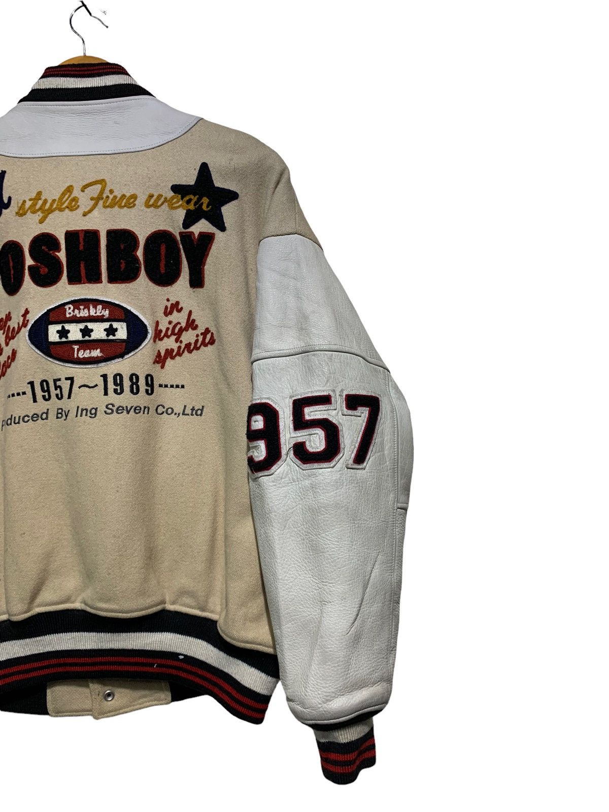 Vintage 🔥VTG POSHBOY VARSITY JACKETS WOOL AND LEATHER SLEEVE Size US L / EU 52-54 / 3 - 7 Thumbnail