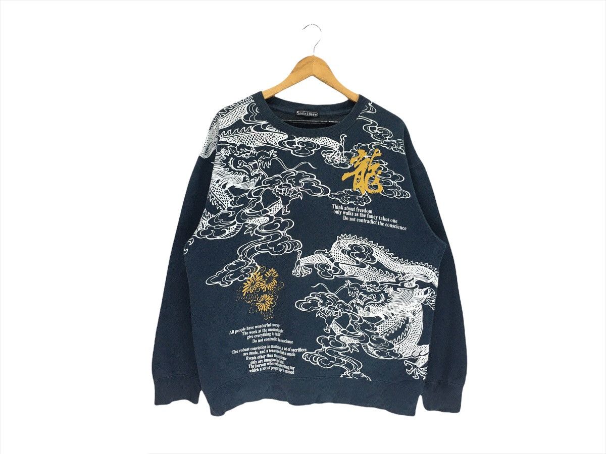 Japanese Brand Vintage Sukajan Dragon Motif Full Print Sweatshirt Size US L / EU 52-54 / 3 - 1 Thumbnail