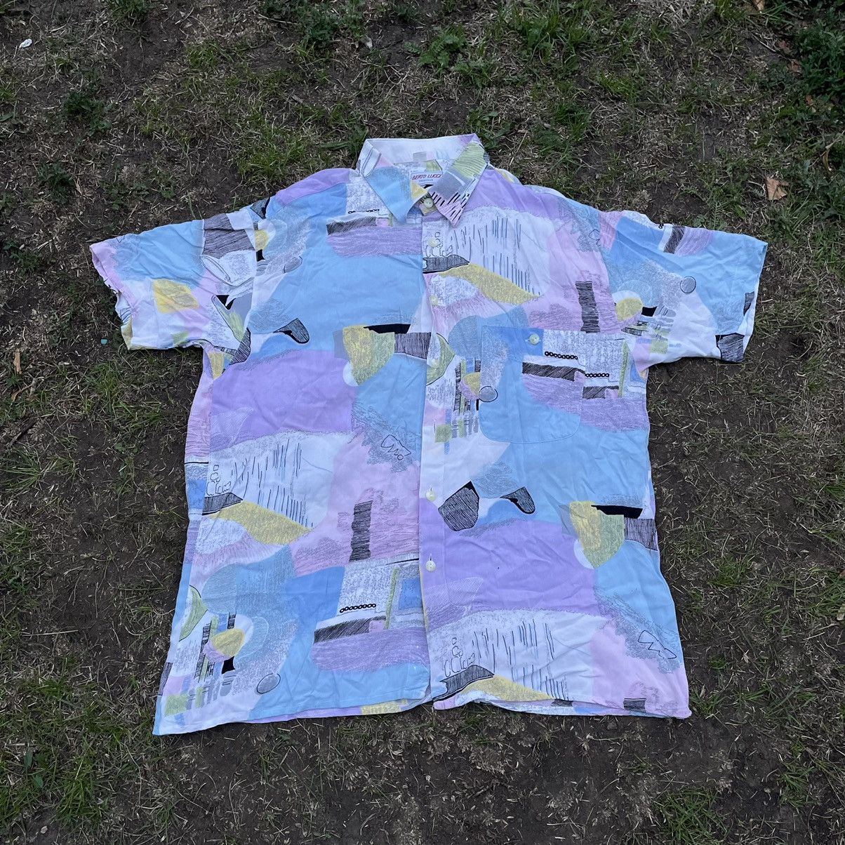 Vintage 90s Aloha Wear Hawaiian Shirt Summer American Flower