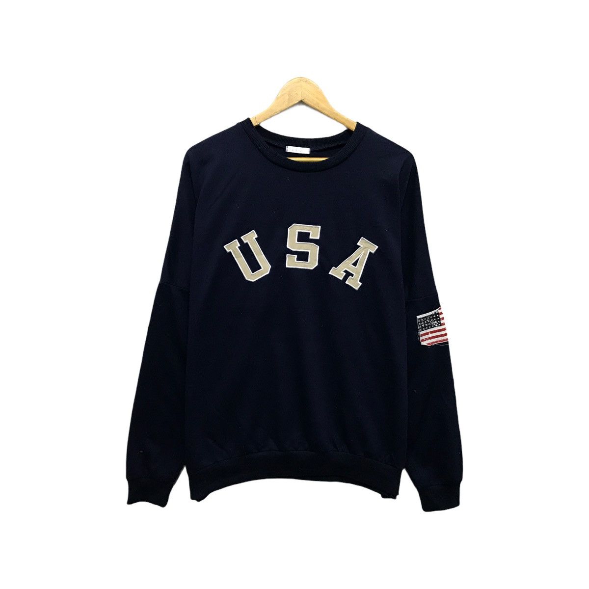 Japanese Brand × Vintage Vintage USA Sweatshirt Jumper Biglogo USA Patches USA Size US XL / EU 56 / 4 - 1 Thumbnail
