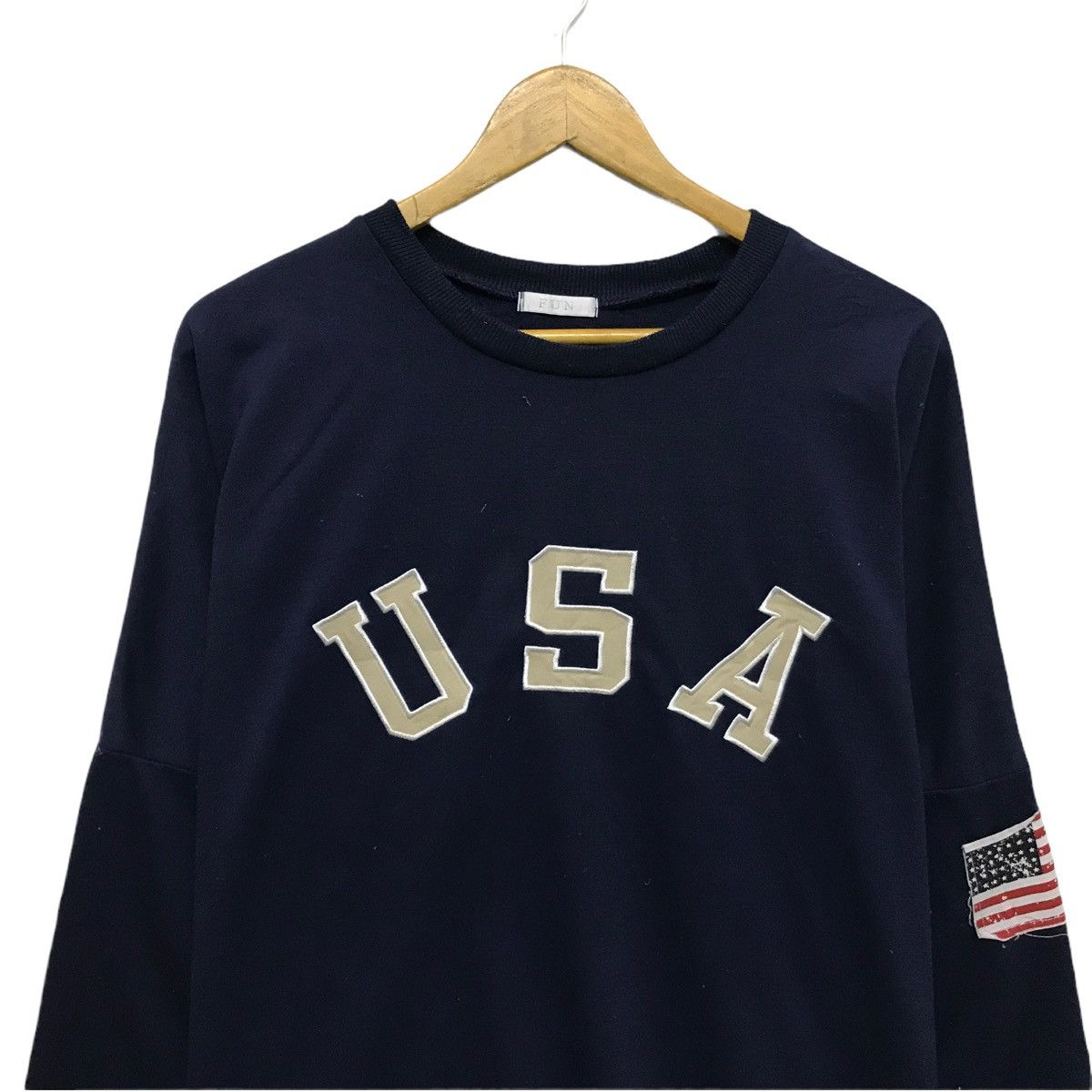 Japanese Brand × Vintage Vintage USA Sweatshirt Jumper Biglogo USA Patches USA Size US XL / EU 56 / 4 - 2 Thumbnail