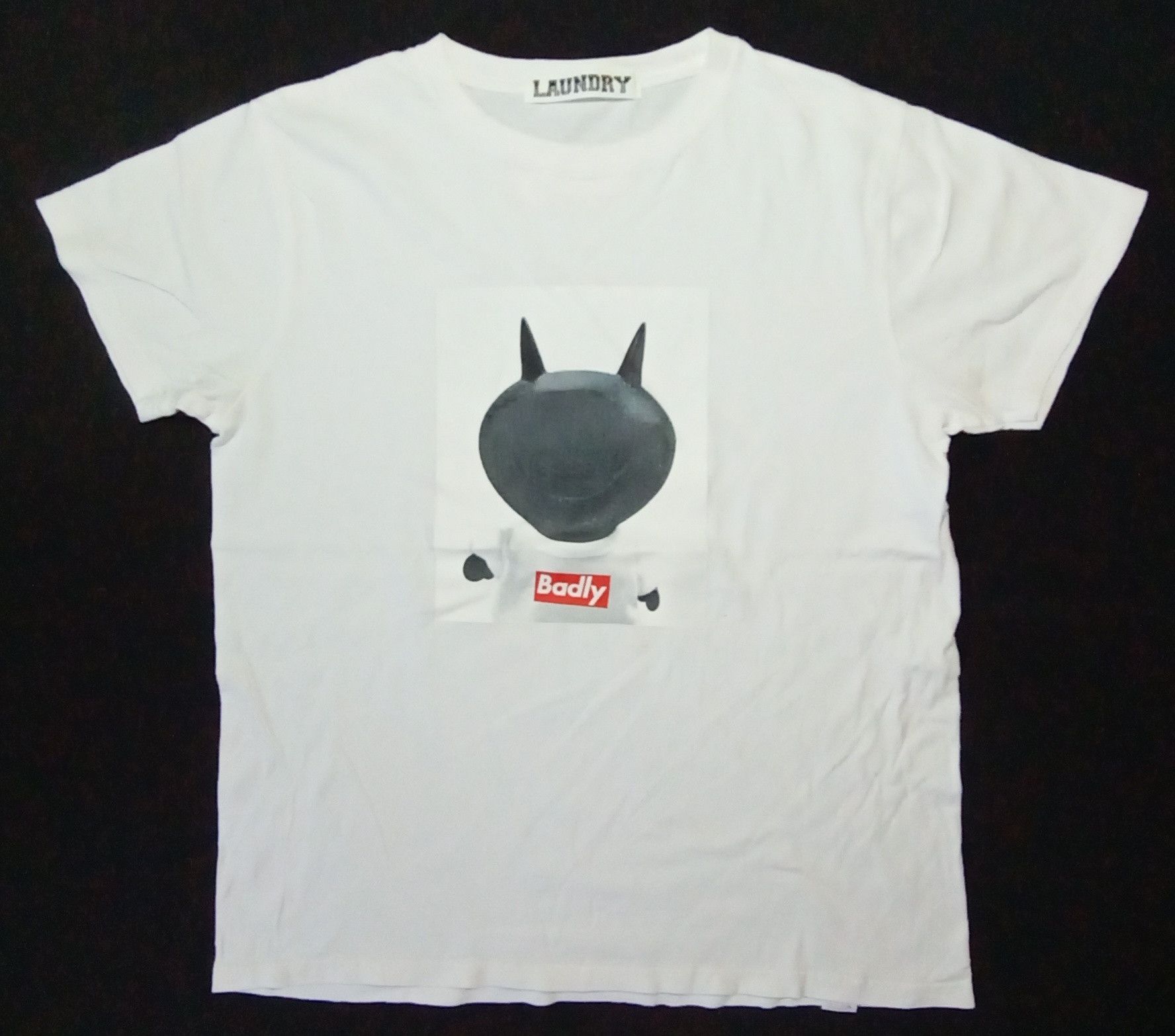Japanese Brand Laundry Badly White Tee Inspired Supreme box logo Size L / US 10 / IT 46 - 1 Thumbnail