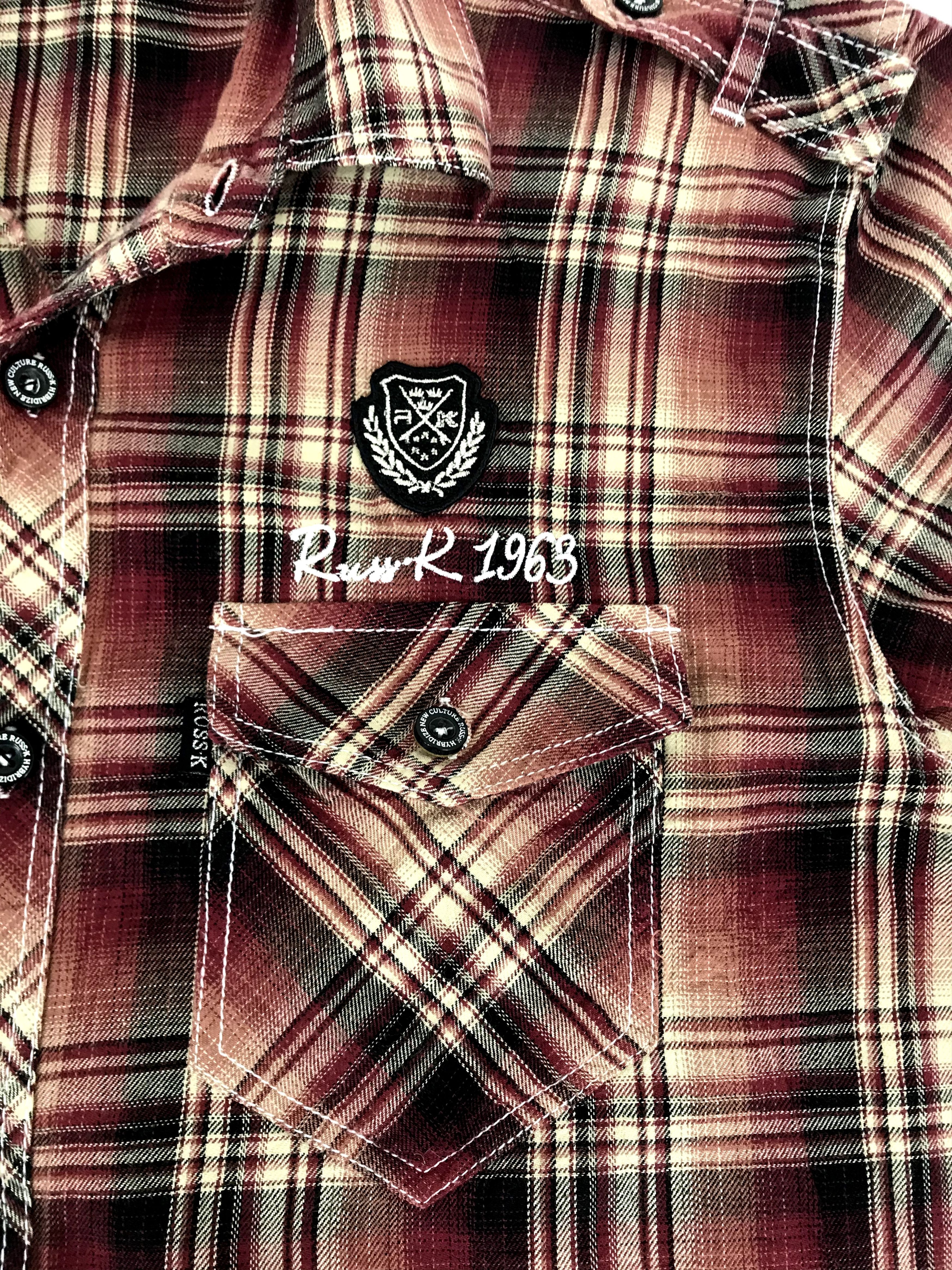 Flannel Vintage Russ-k Flannel Shirt Double Pockets Button Down Size US L / EU 52-54 / 3 - 4 Thumbnail