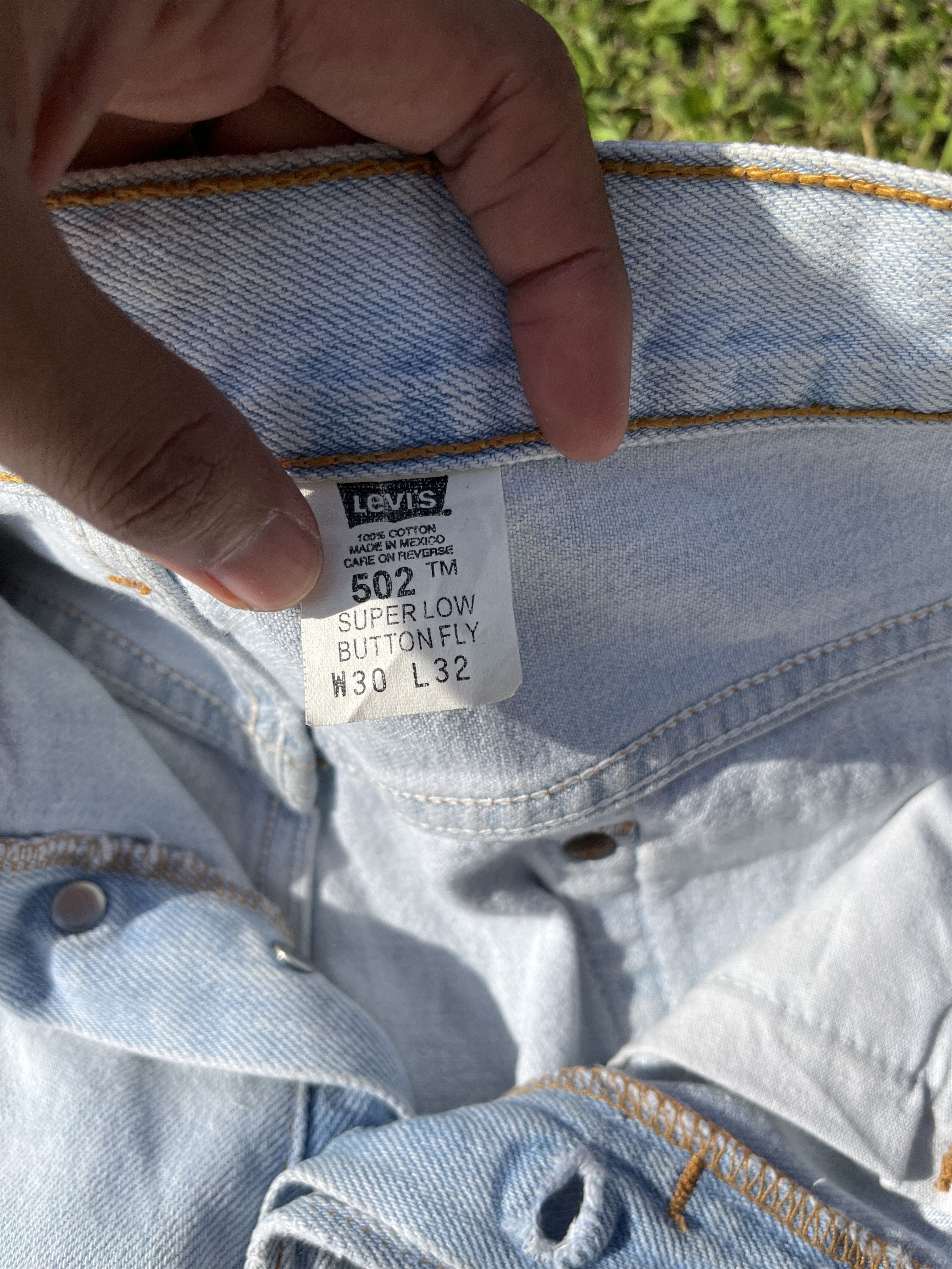 Levi's × Vintage Vintage Levis 502 Cropped Light Wash Jeans - J047 Size US 32 / EU 48 - 7 Thumbnail