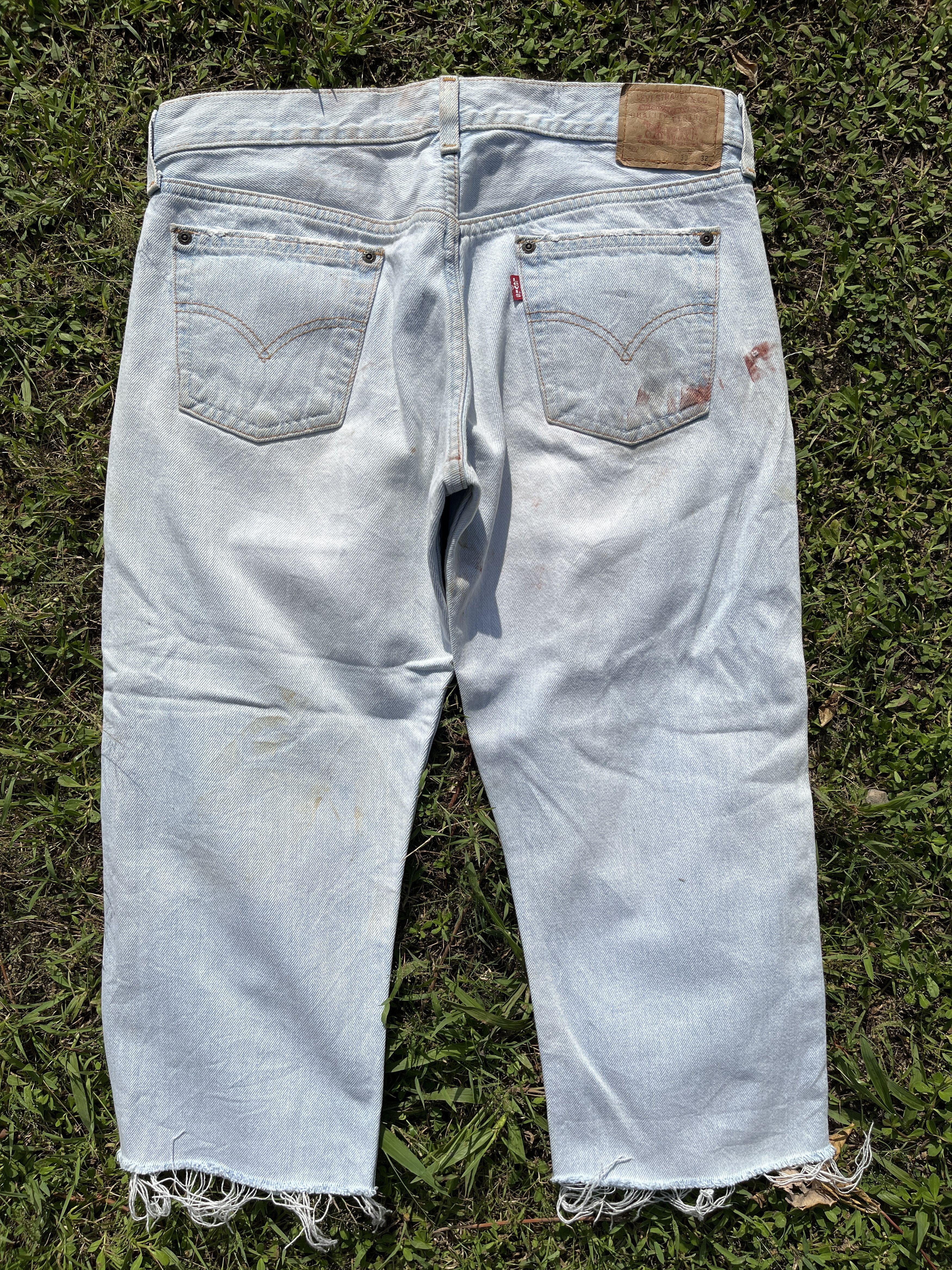 Levi's × Vintage Vintage Levis 502 Cropped Light Wash Jeans - J047 Size US 32 / EU 48 - 2 Thumbnail