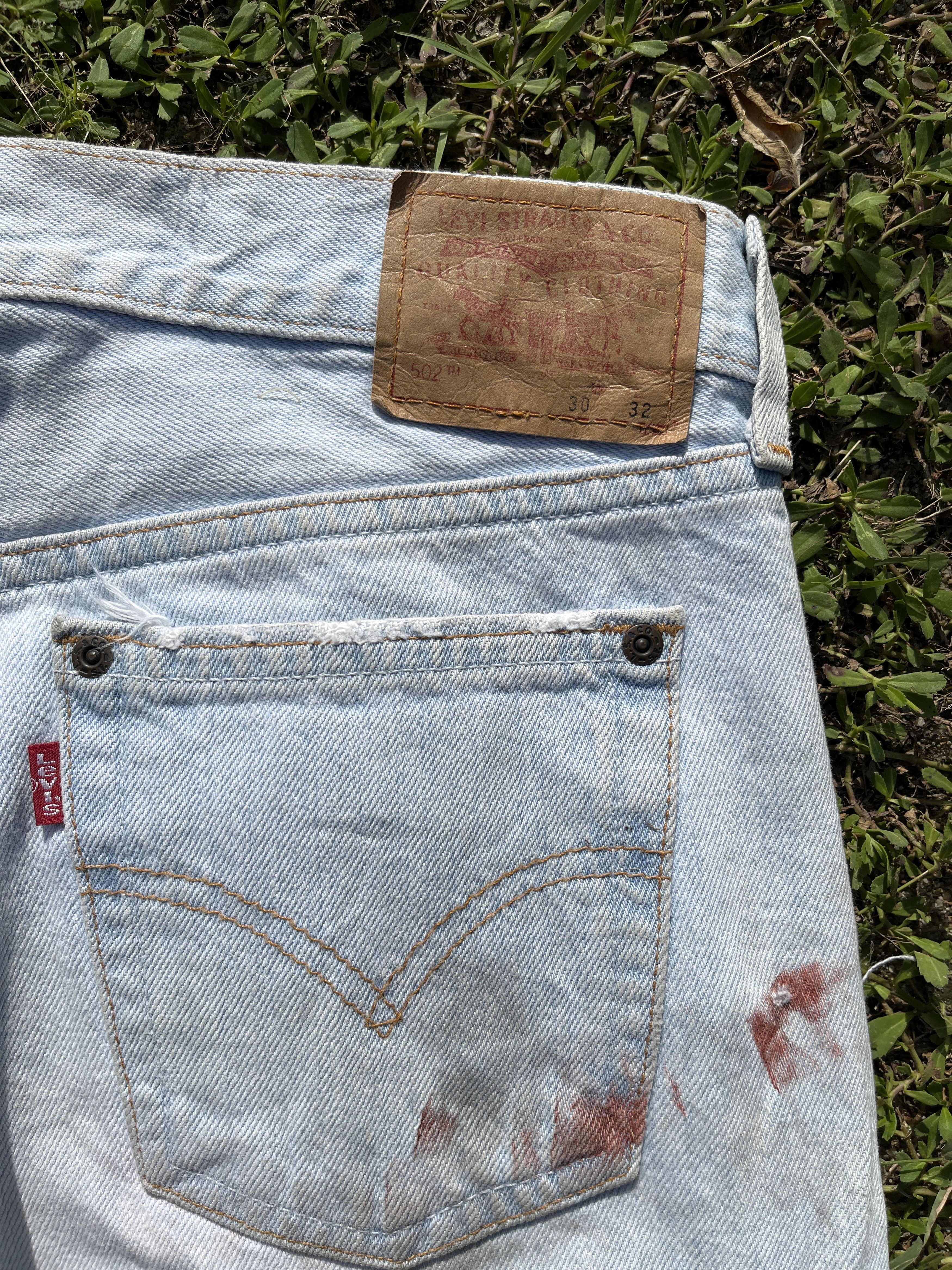 Levi's × Vintage Vintage Levis 502 Cropped Light Wash Jeans - J047 Size US 32 / EU 48 - 10 Thumbnail