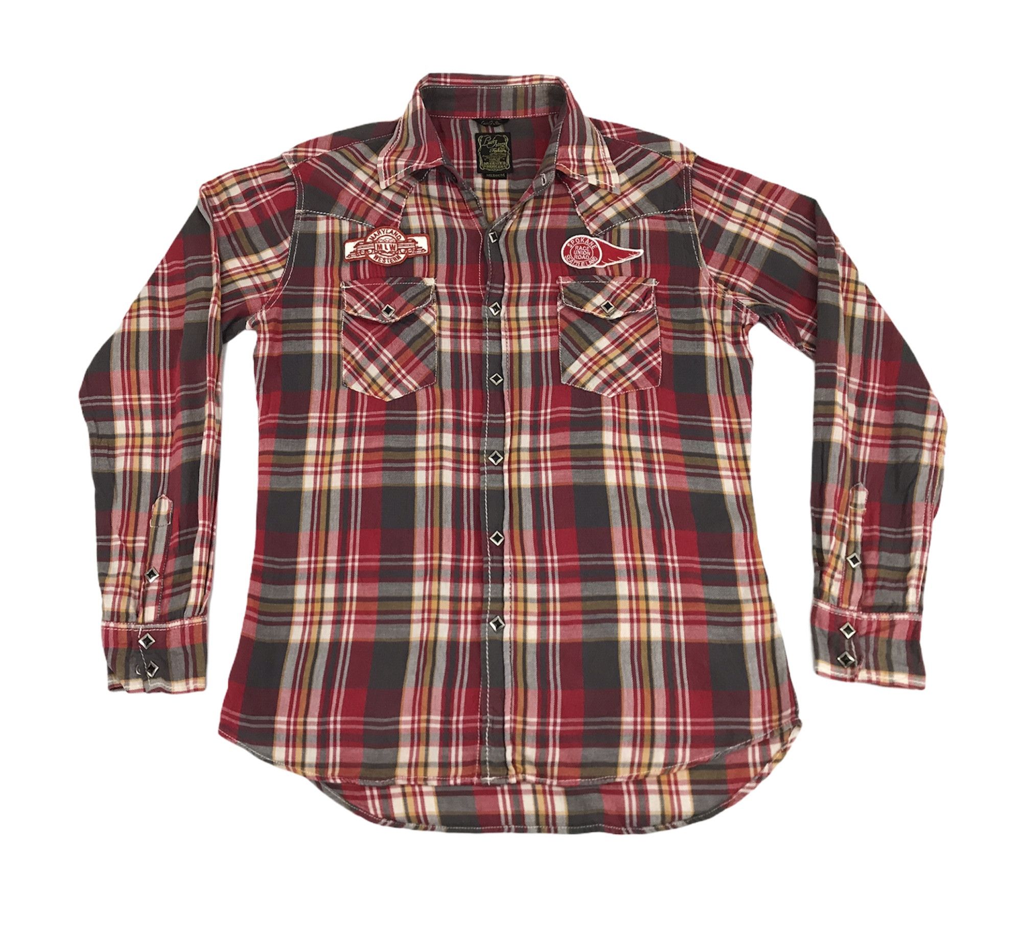 image of Flannel x Hype Vintage Lucky Store Brand Western Spokane Seattle Land Race, Men's (Size Large)