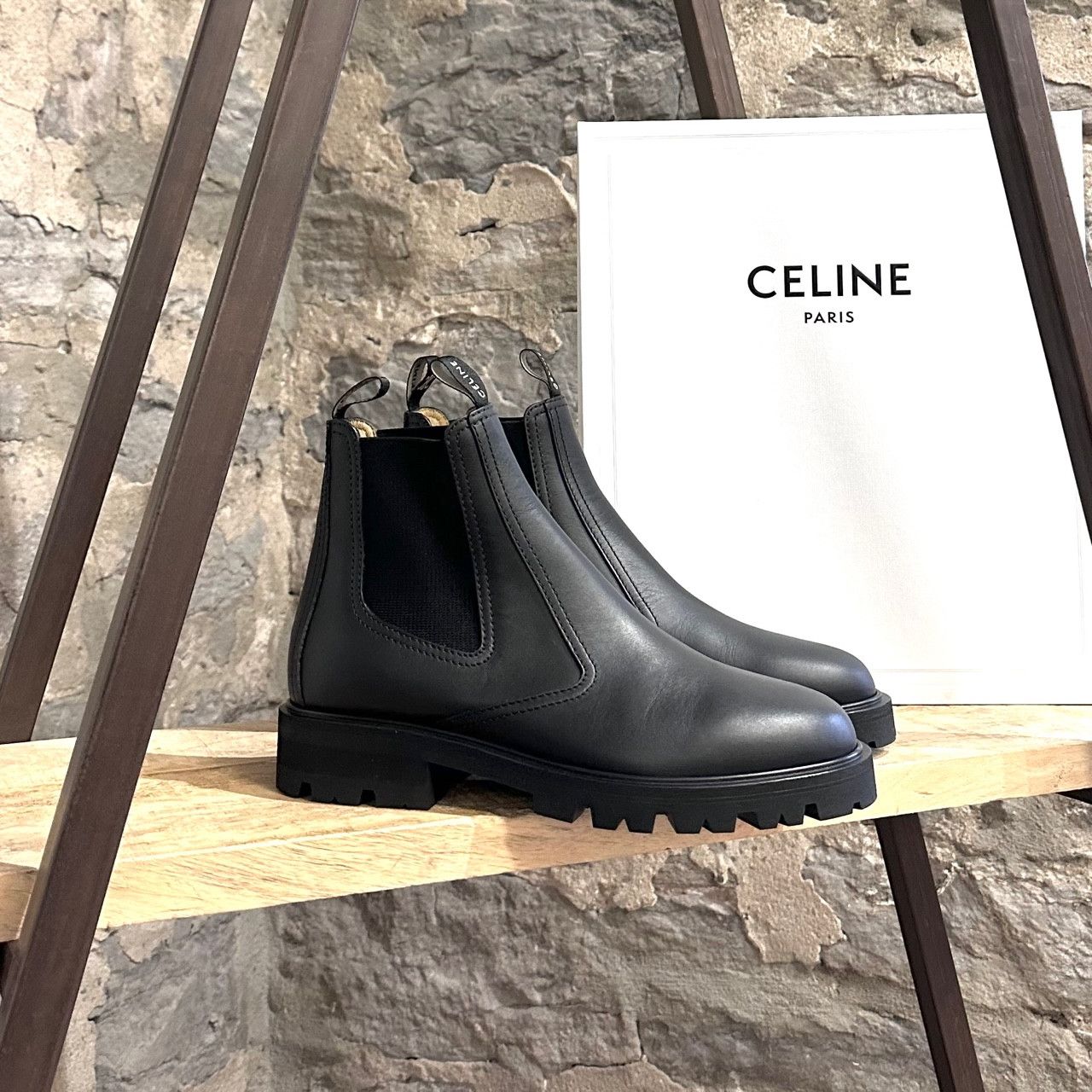Celine Celine Black Leather Margaret Lug Chelsea Boots Size US 11 / IT 41 - 1 Thumbnail