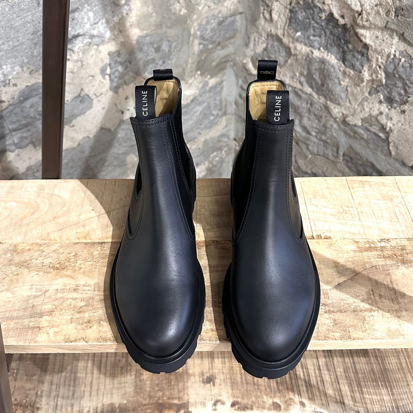Celine Celine Black Leather Margaret Lug Chelsea Boots Size US 11 / IT 41 - 2 Thumbnail