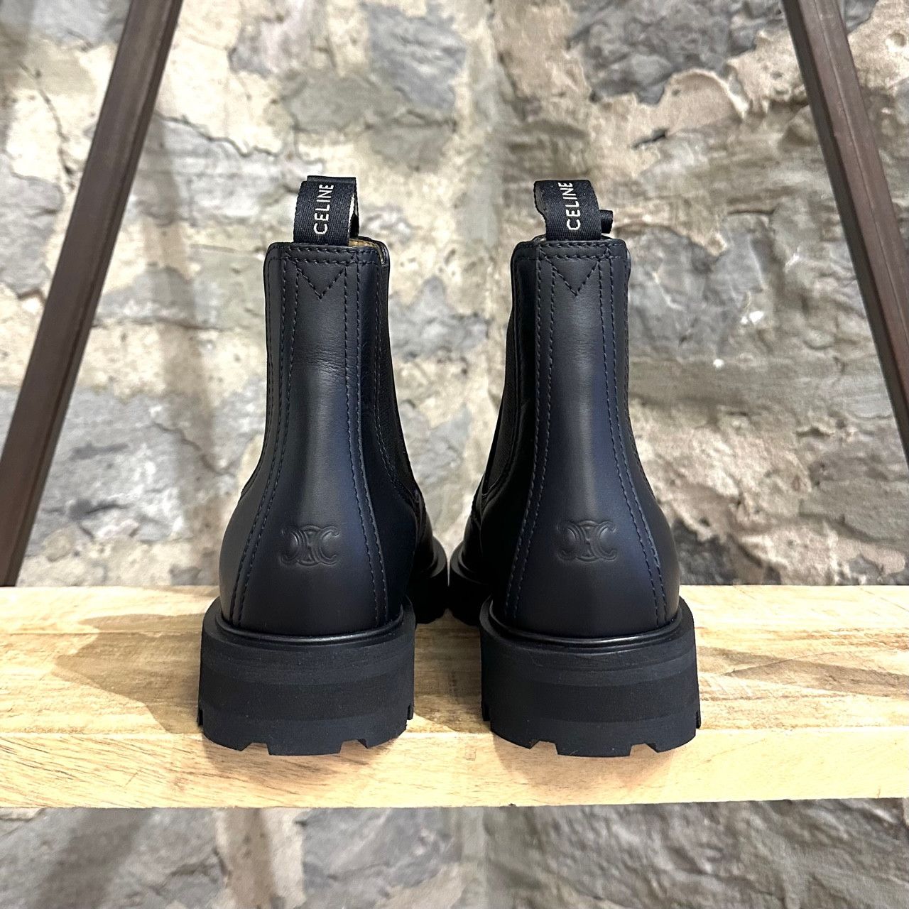 Celine Celine Black Leather Margaret Lug Chelsea Boots Size US 11 / IT 41 - 5 Thumbnail