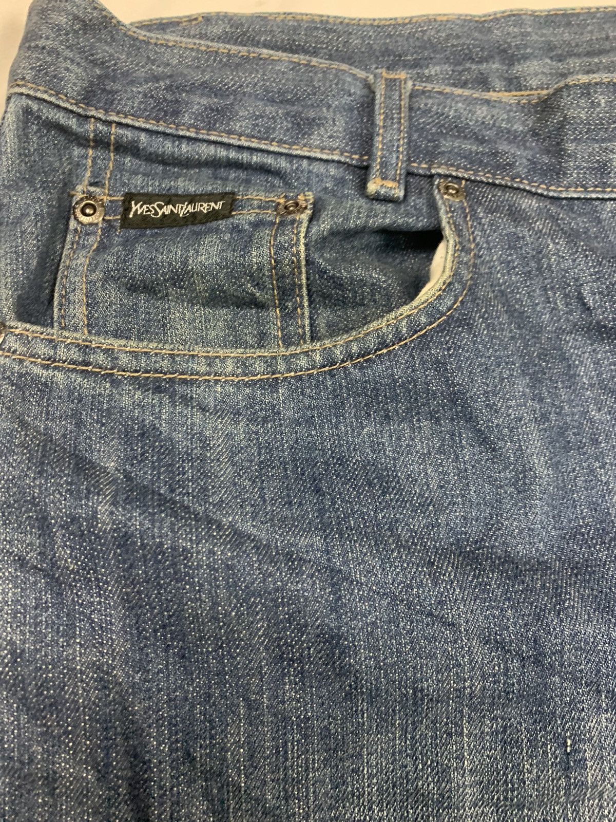 Yves Saint Laurent Vintage Yves Saint Laurent Denim Jeans embroider logo Size US 41 - 7 Thumbnail