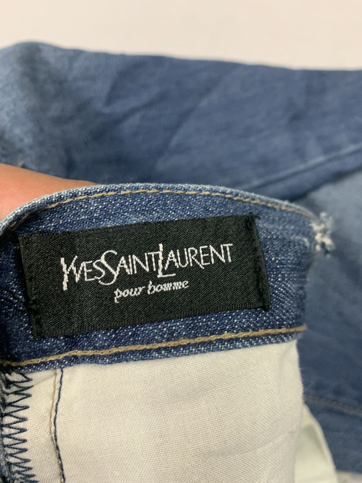 Yves Saint Laurent Vintage Yves Saint Laurent Denim Jeans embroider logo Size US 41 - 4 Thumbnail