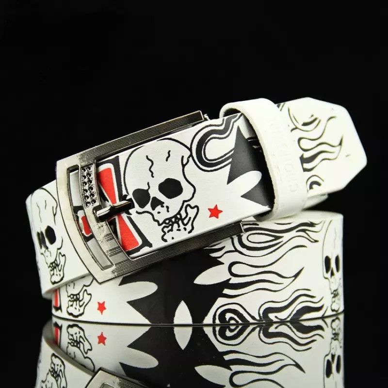 Other Hip Hop Skull Pu Leather Pin Buckle Belt Size ONE SIZE - 2 Thumbnail