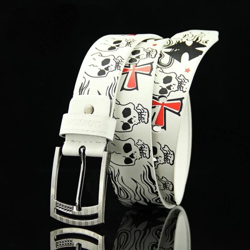 Other Hip Hop Skull Pu Leather Pin Buckle Belt Size ONE SIZE - 1 Thumbnail