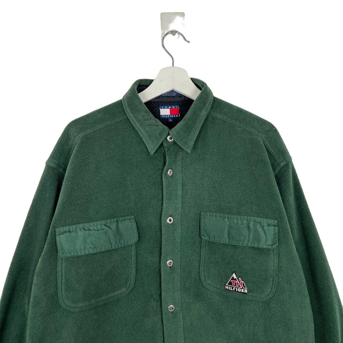 Tommy Hilfiger × Vintage 🔥 VINTAGE 90s TOMMY HILFIGER FLEECE SNAP BUTTON JACKET Size US L / EU 52-54 / 3 - 2 Thumbnail
