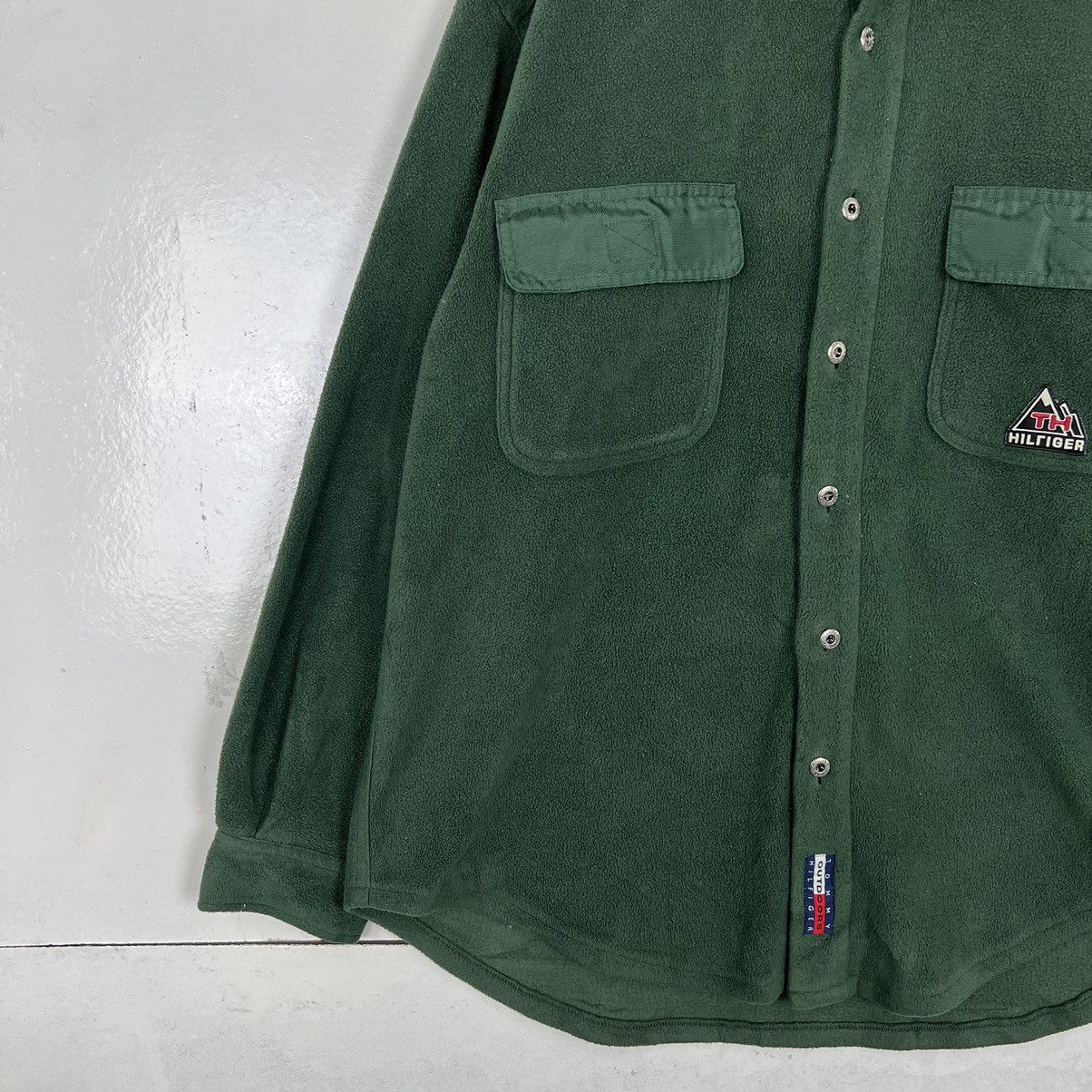 Tommy Hilfiger × Vintage 🔥 VINTAGE 90s TOMMY HILFIGER FLEECE SNAP BUTTON JACKET Size US L / EU 52-54 / 3 - 10 Thumbnail