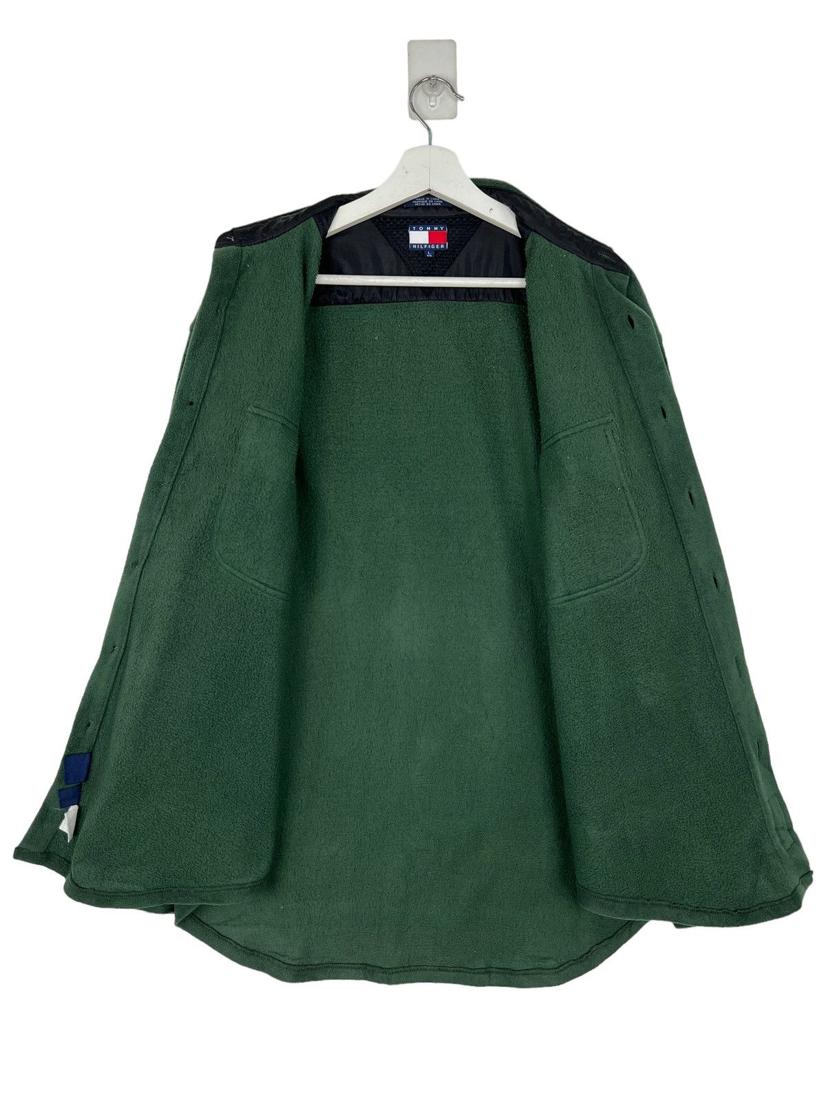 Tommy Hilfiger × Vintage 🔥 VINTAGE 90s TOMMY HILFIGER FLEECE SNAP BUTTON JACKET Size US L / EU 52-54 / 3 - 4 Thumbnail