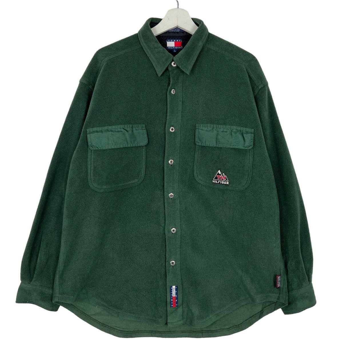 Tommy Hilfiger × Vintage 🔥 VINTAGE 90s TOMMY HILFIGER FLEECE SNAP BUTTON JACKET Size US L / EU 52-54 / 3 - 1 Thumbnail