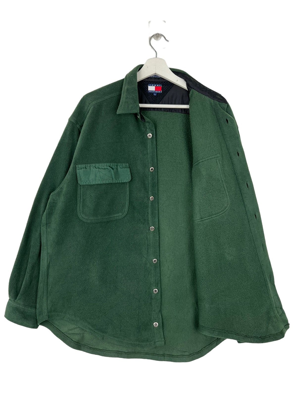 Tommy Hilfiger × Vintage 🔥 VINTAGE 90s TOMMY HILFIGER FLEECE SNAP BUTTON JACKET Size US L / EU 52-54 / 3 - 3 Thumbnail