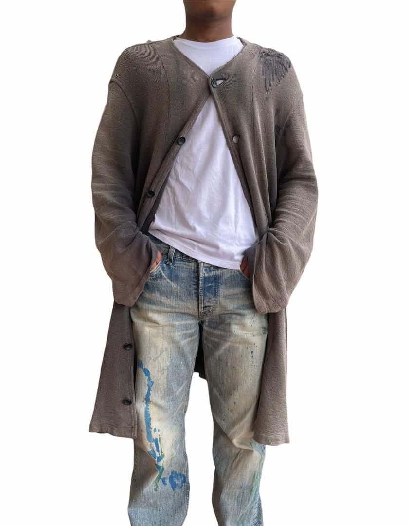 Yohji Yamamoto RIPPED!!! Super Distressed Sunfaded Long Jacket Size US M / EU 48-50 / 2 - 5 Thumbnail