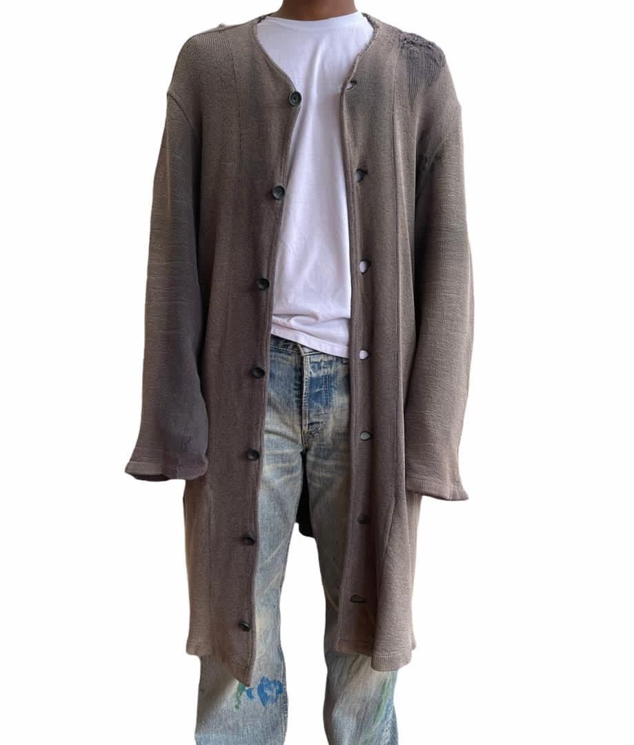 Yohji Yamamoto RIPPED!!! Super Distressed Sunfaded Long Jacket Size US M / EU 48-50 / 2 - 10 Thumbnail
