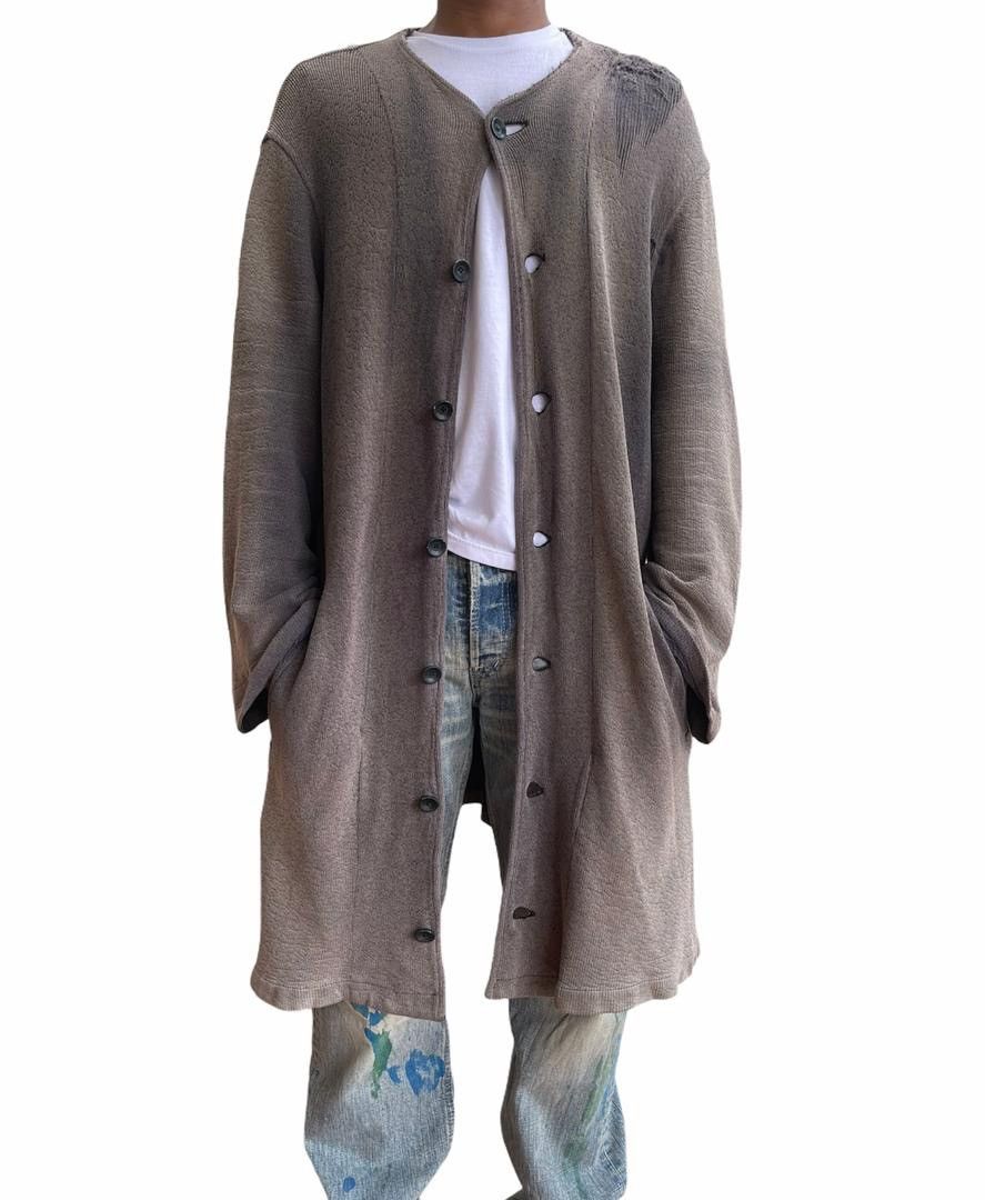 Yohji Yamamoto RIPPED!!! Super Distressed Sunfaded Long Jacket Size US M / EU 48-50 / 2 - 2 Thumbnail