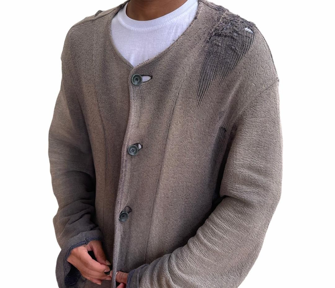 Yohji Yamamoto RIPPED!!! Super Distressed Sunfaded Long Jacket Size US M / EU 48-50 / 2 - 18 Thumbnail