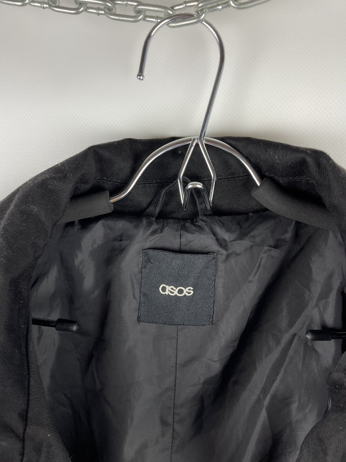 Asos ASOS vintage black trench coat jacket belted sleeve Size US L / EU 52-54 / 3 - 3 Thumbnail