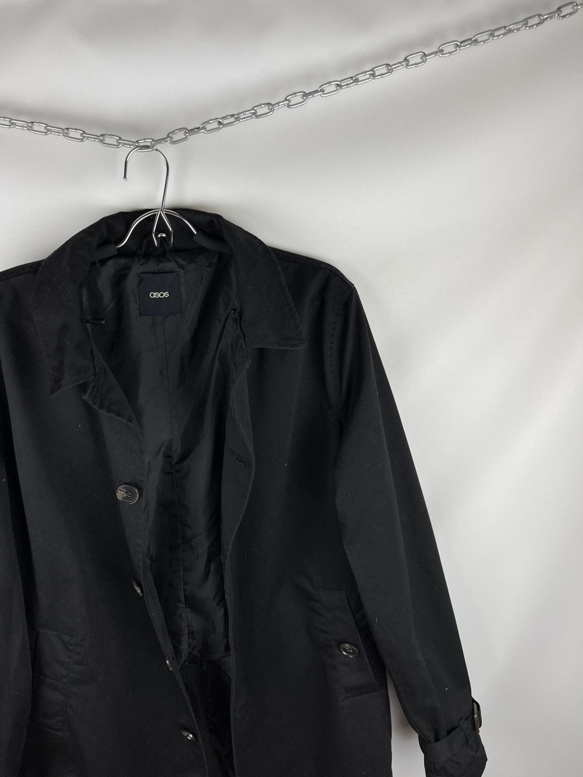 Asos ASOS vintage black trench coat jacket belted sleeve Size US L / EU 52-54 / 3 - 4 Thumbnail