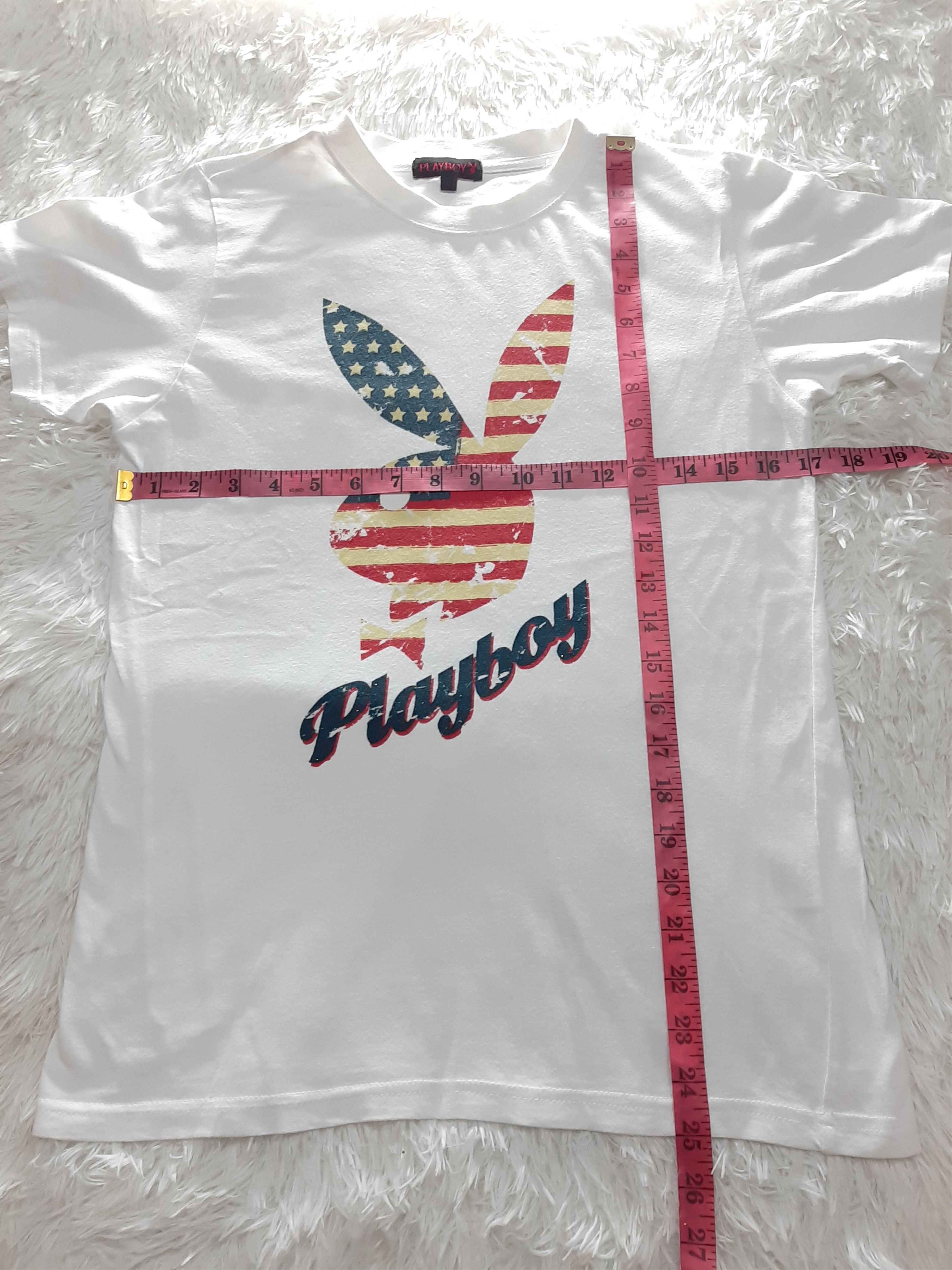 Playboy × Vintage VINTAGE PLAY BOY AMERICAN FLAG BIG BUNNY LOGO TEE.. Size US S / EU 44-46 / 1 - 10 Thumbnail