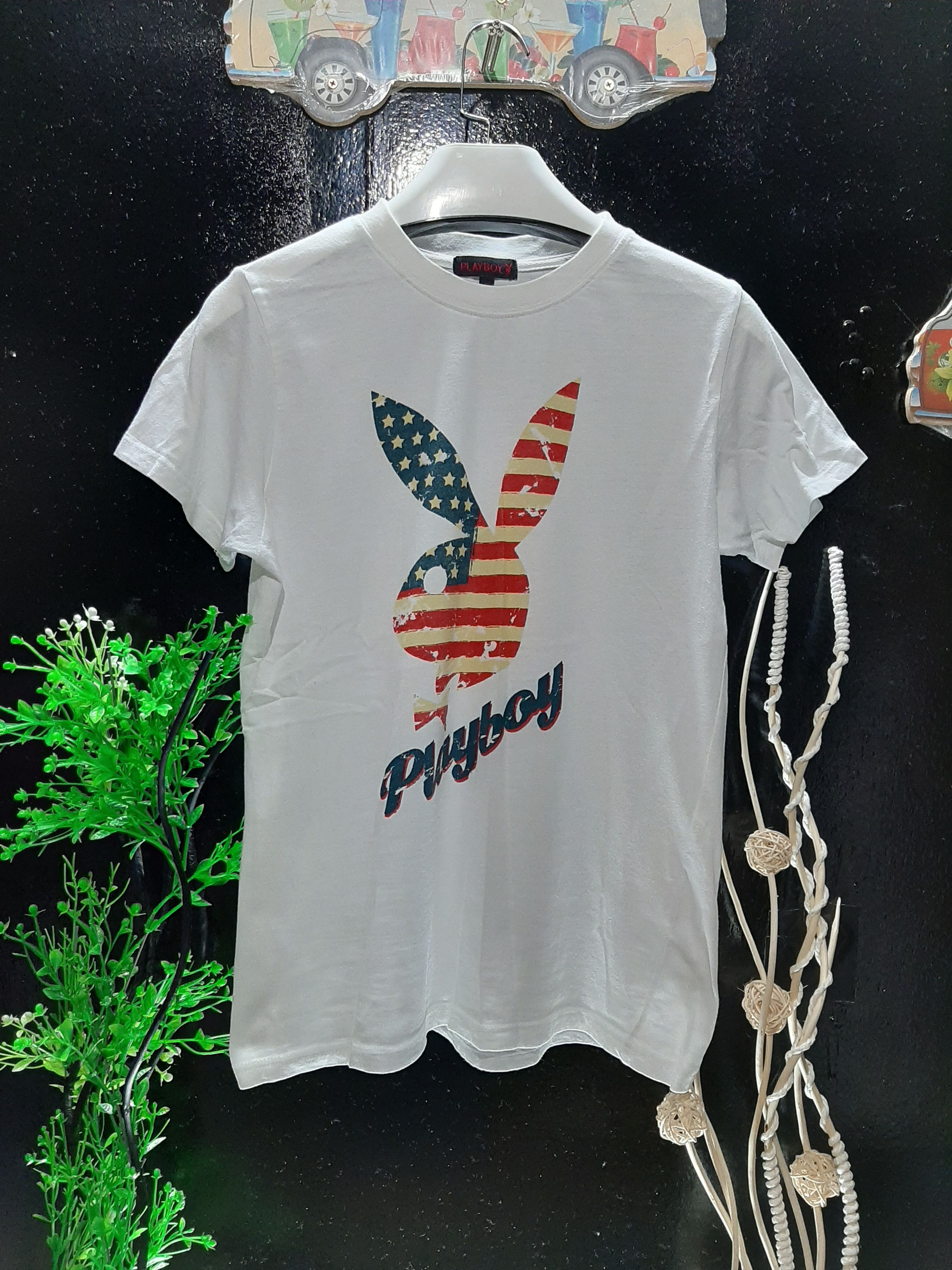 Playboy × Vintage VINTAGE PLAY BOY AMERICAN FLAG BIG BUNNY LOGO TEE.. Size US S / EU 44-46 / 1 - 1 Thumbnail