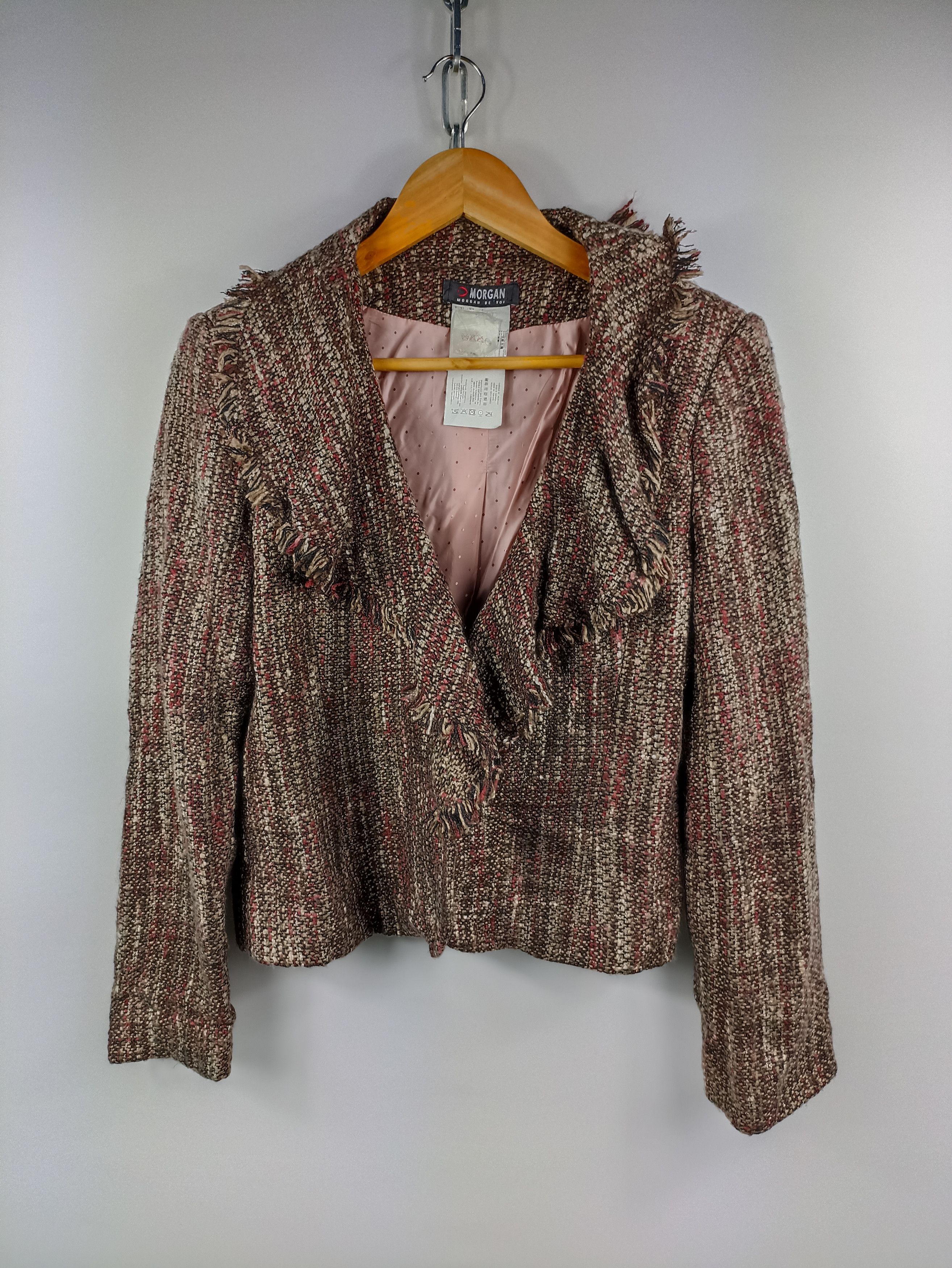 Morgan Homme Morgan Distressed Shawn Collar Crop Jacket Size L / US 10 / IT 46 - 1 Thumbnail