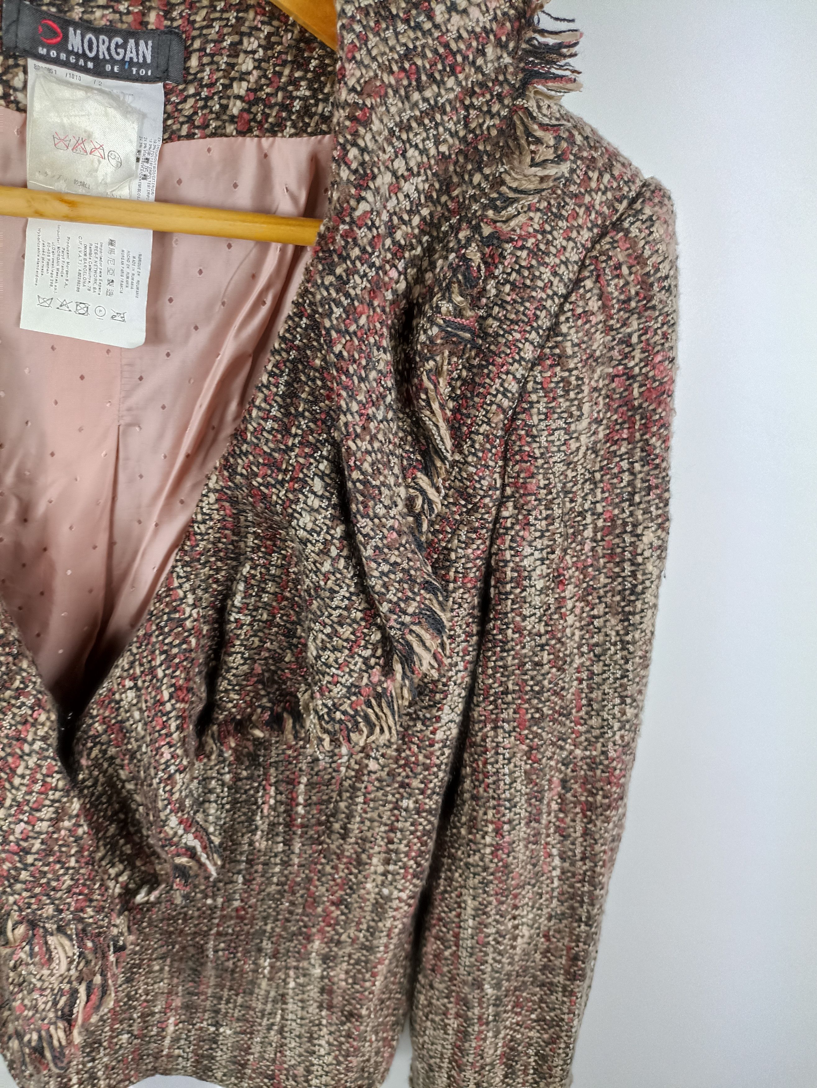 Morgan Homme Morgan Distressed Shawn Collar Crop Jacket Size L / US 10 / IT 46 - 3 Thumbnail