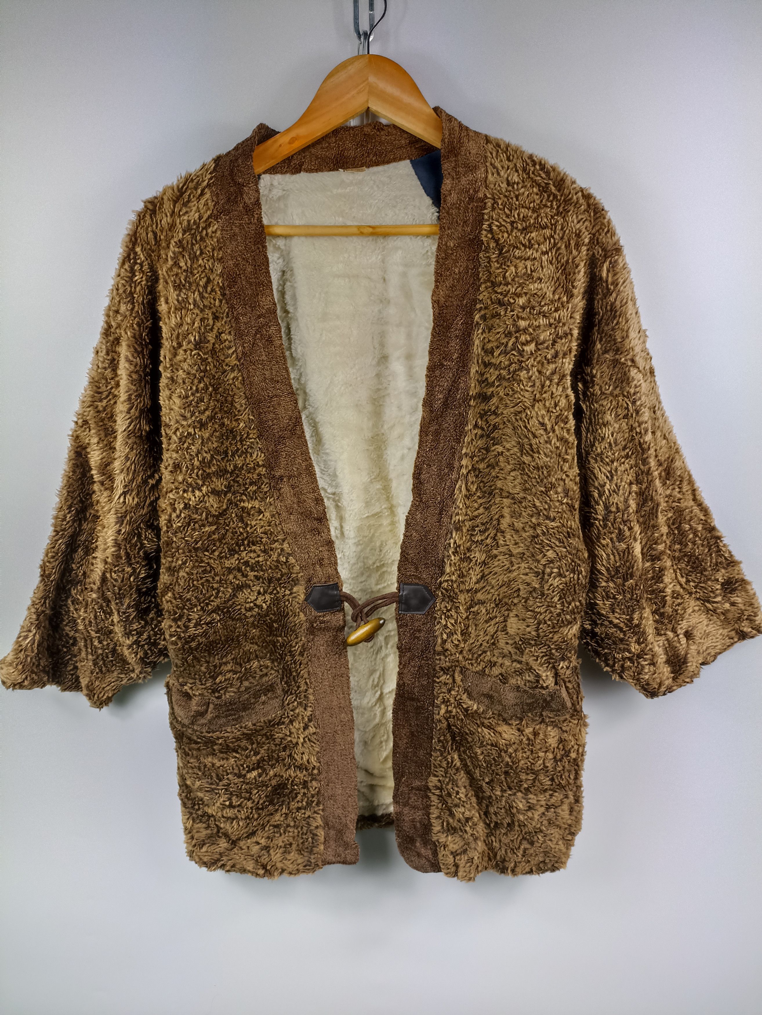 Japanese Brand × Vintage Vintage pile Fleece Kimono Cardigan Size US S / EU 44-46 / 1 - 1 Thumbnail