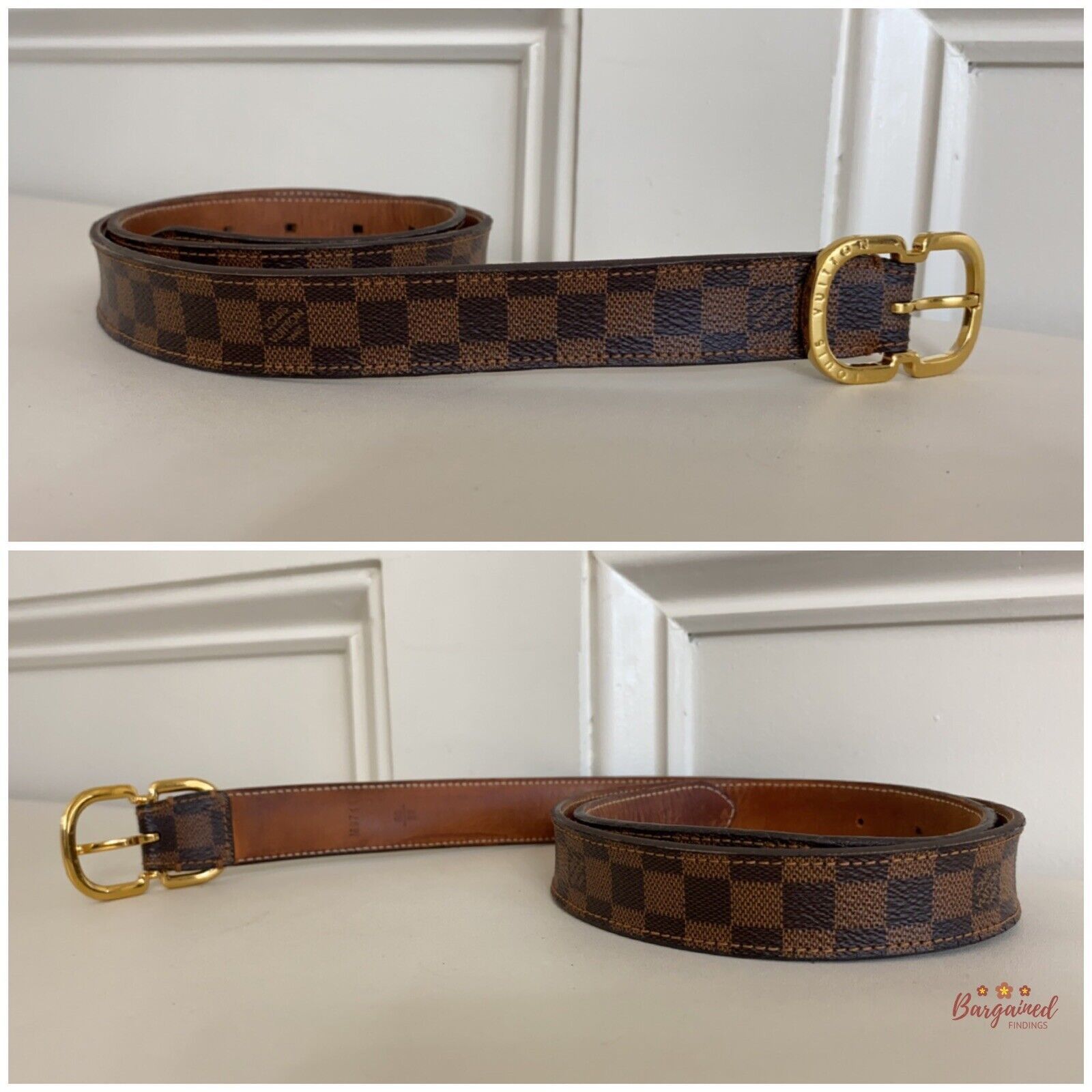 Louis Vuitton Louis Vuitton Damier Ebene Canvas Leather Mini Belt Size 28 - 10 Thumbnail