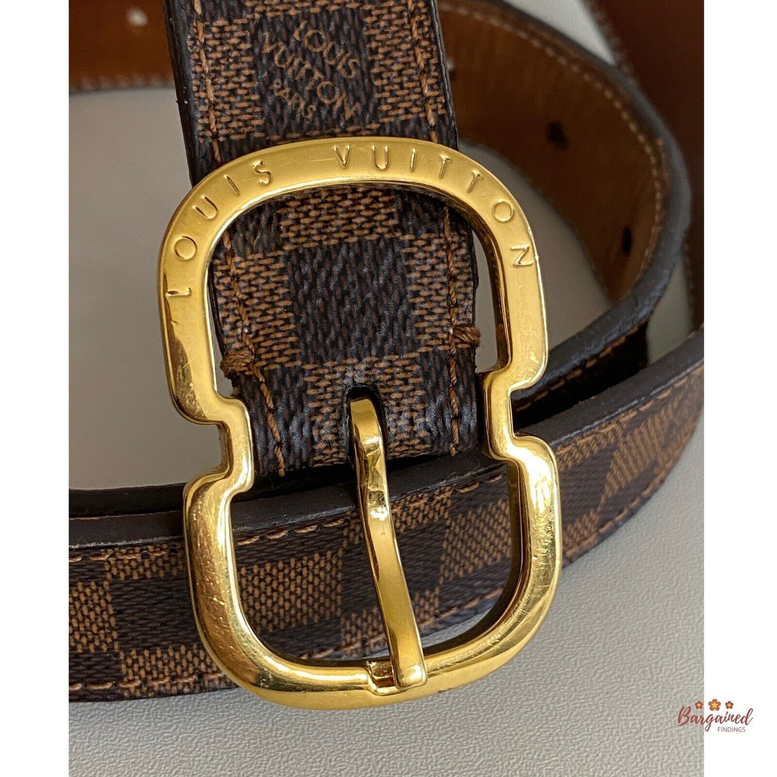 Louis Vuitton Louis Vuitton Damier Ebene Canvas Leather Mini Belt Size 28 - 2 Thumbnail