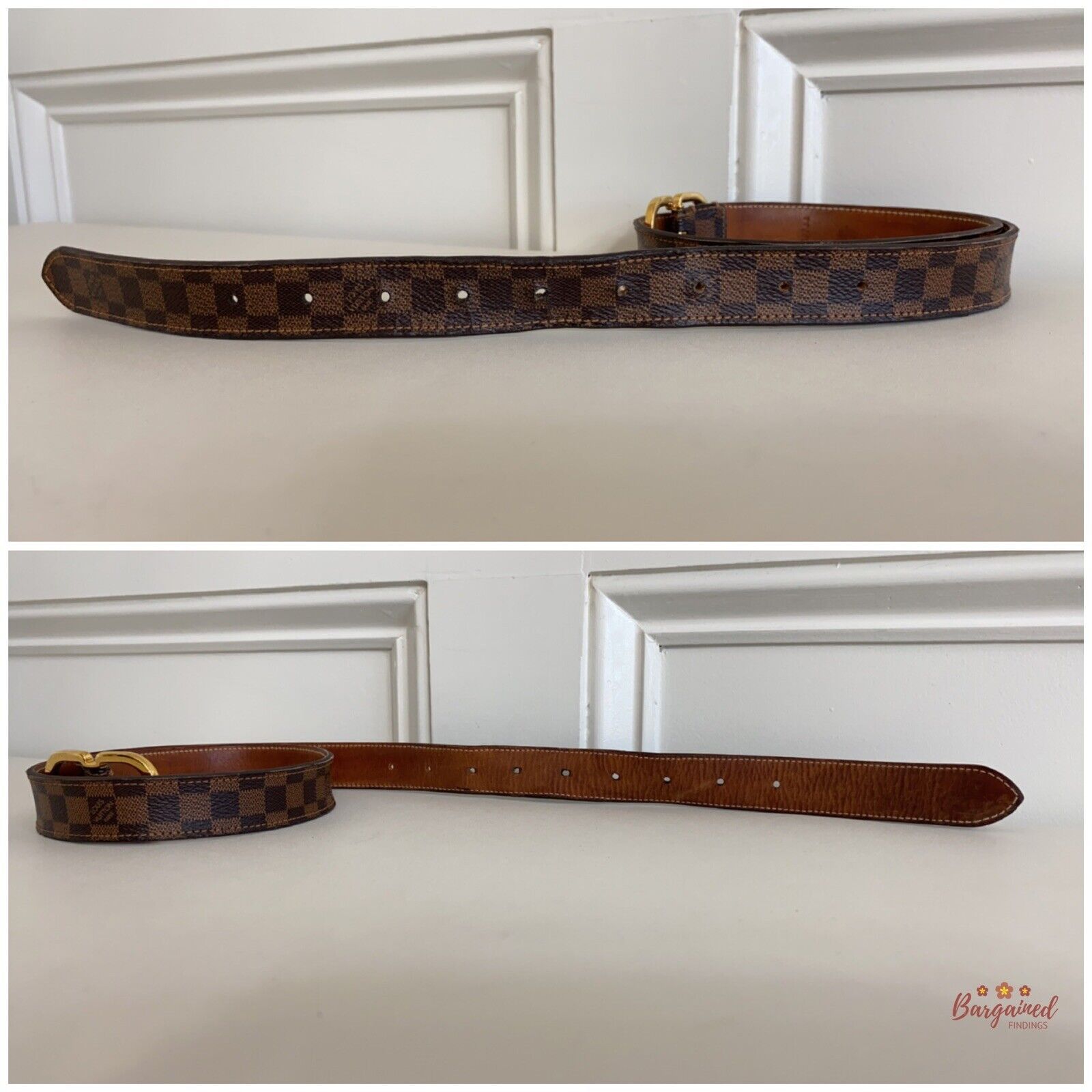 Louis Vuitton Louis Vuitton Damier Ebene Canvas Leather Mini Belt Size 28 - 11 Thumbnail