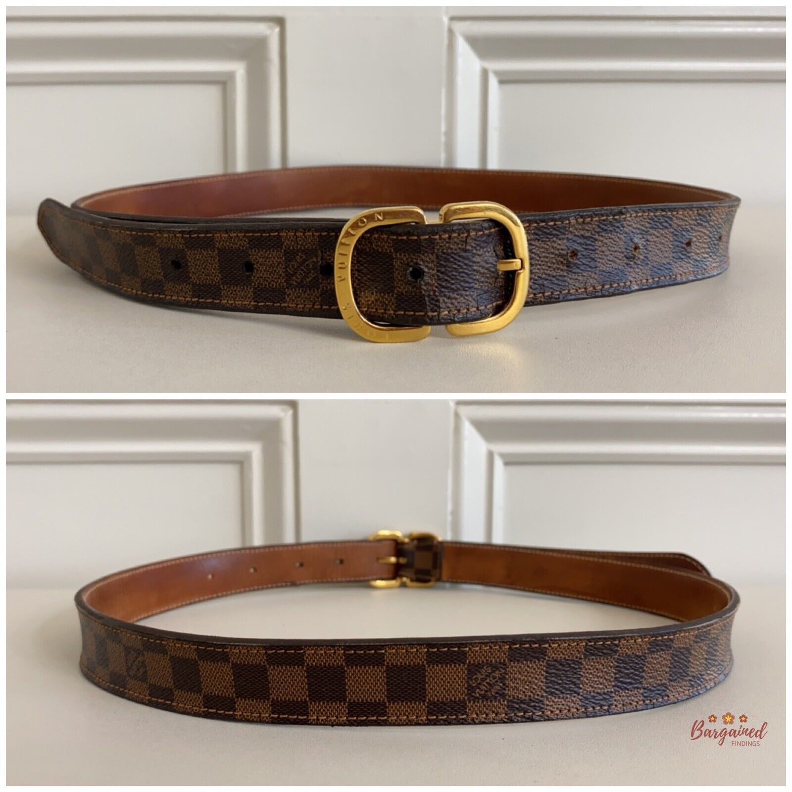 Louis Vuitton Louis Vuitton Damier Ebene Canvas Leather Mini Belt Size 28 - 5 Thumbnail