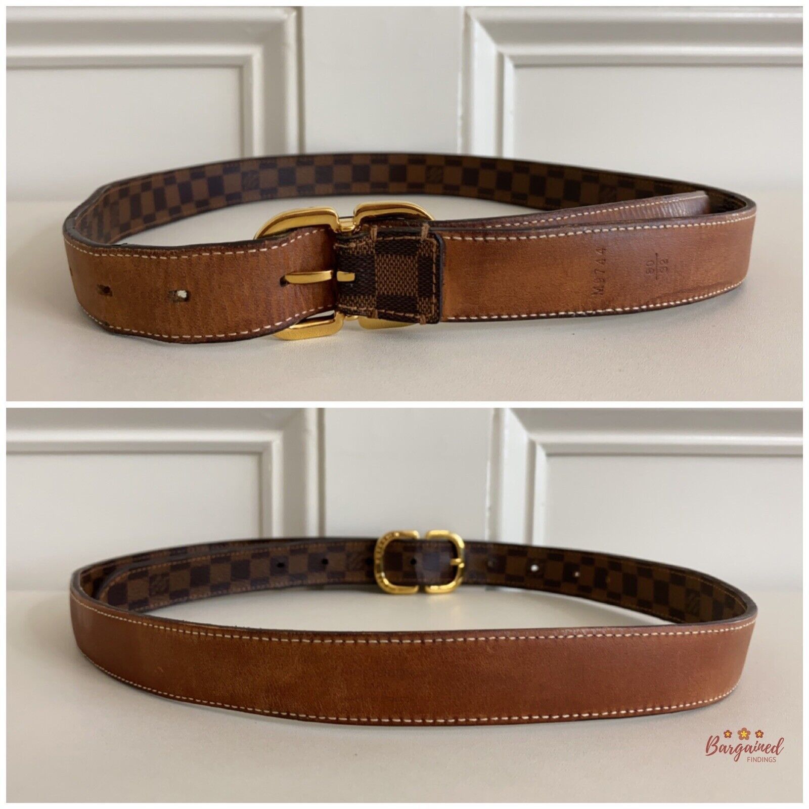Louis Vuitton Louis Vuitton Damier Ebene Canvas Leather Mini Belt Size 28 - 6 Thumbnail