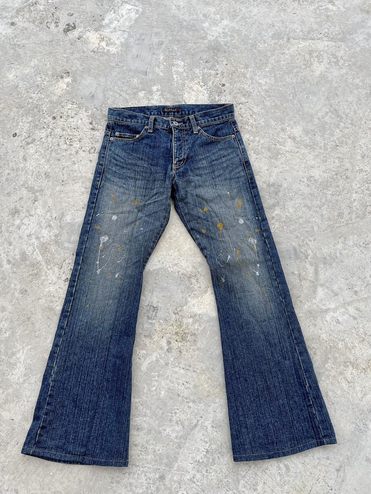 Japanese Brand VTG MORGAN HOMME FLARED DENIM PAINTER ART MI JAPAN SIZE30X29 Size US 30 / EU 46 - 1 Thumbnail