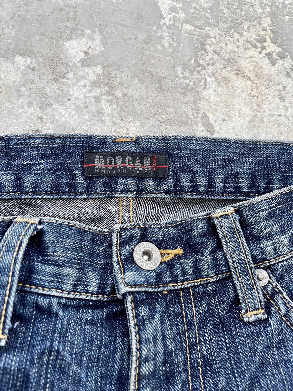 Japanese Brand VTG MORGAN HOMME FLARED DENIM PAINTER ART MI JAPAN SIZE30X29 Size US 30 / EU 46 - 13 Thumbnail