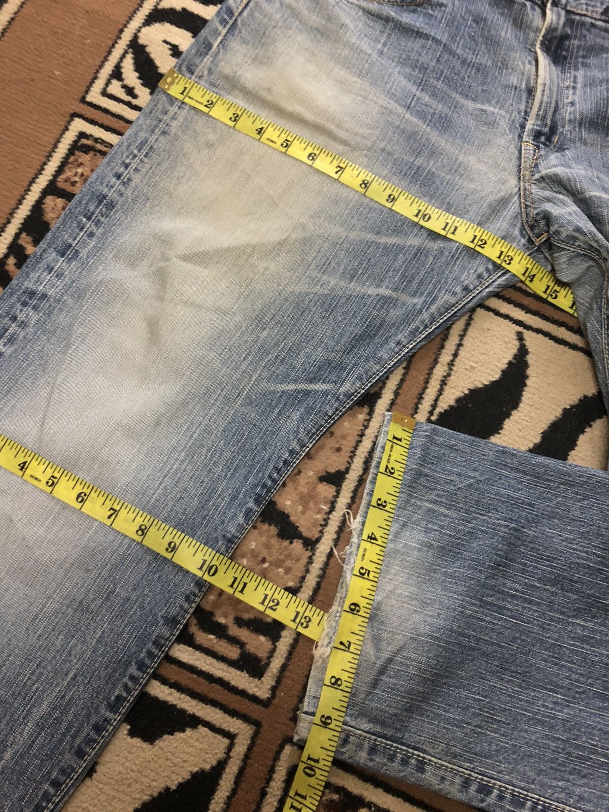 Edwin × Salvage × Vintage VINTAGE SELVEDGE EDWIN 505zx BLUE WASH DISTRESSED DENIM Size US 38 / EU 54 - 18 Thumbnail
