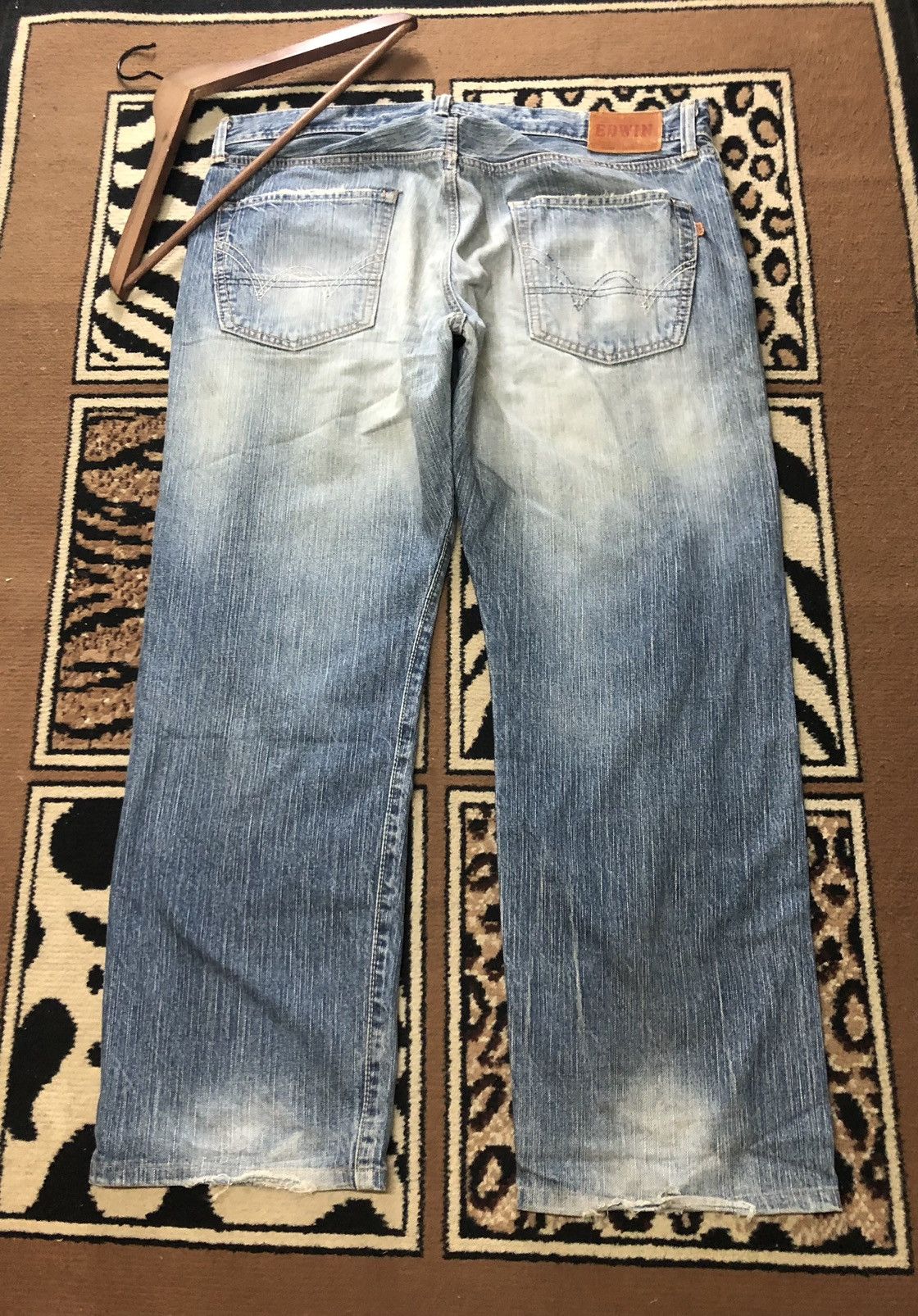 Edwin × Salvage × Vintage VINTAGE SELVEDGE EDWIN 505zx BLUE WASH DISTRESSED DENIM Size US 38 / EU 54 - 10 Thumbnail