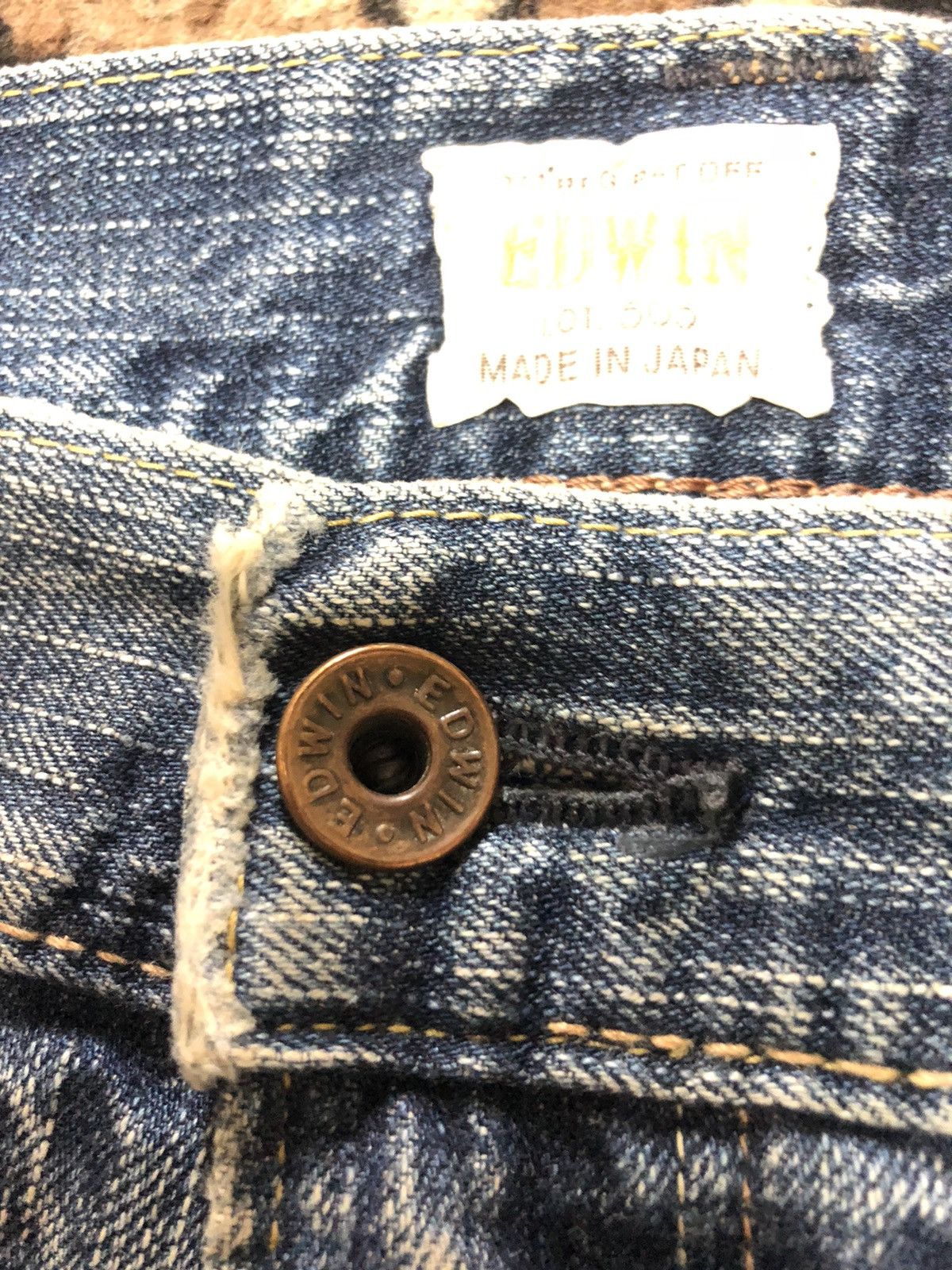 Edwin × Salvage × Vintage VINTAGE SELVEDGE EDWIN 505zx BLUE WASH DISTRESSED DENIM Size US 38 / EU 54 - 5 Thumbnail