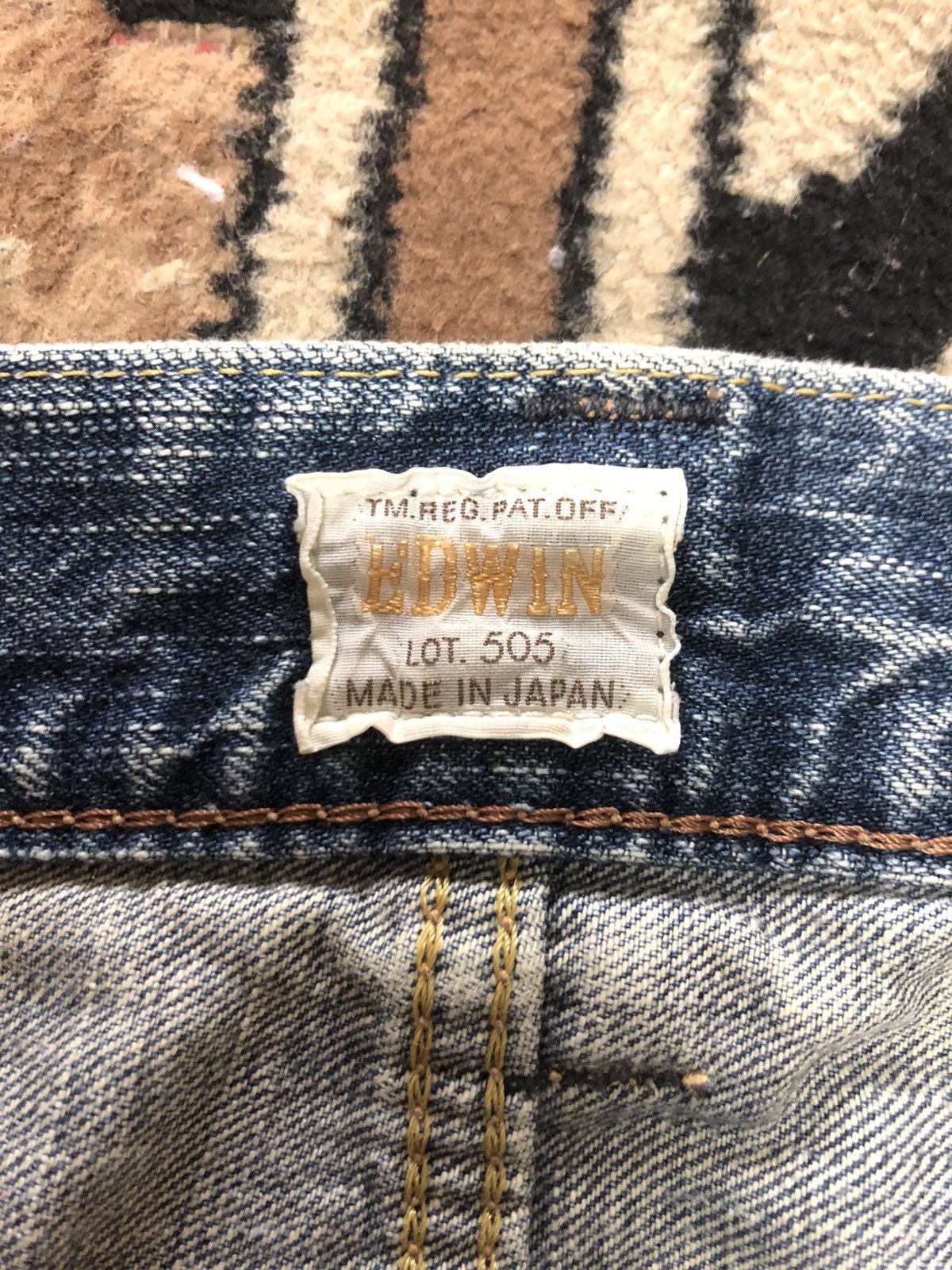 Edwin × Salvage × Vintage VINTAGE SELVEDGE EDWIN 505zx BLUE WASH DISTRESSED DENIM Size US 38 / EU 54 - 7 Thumbnail