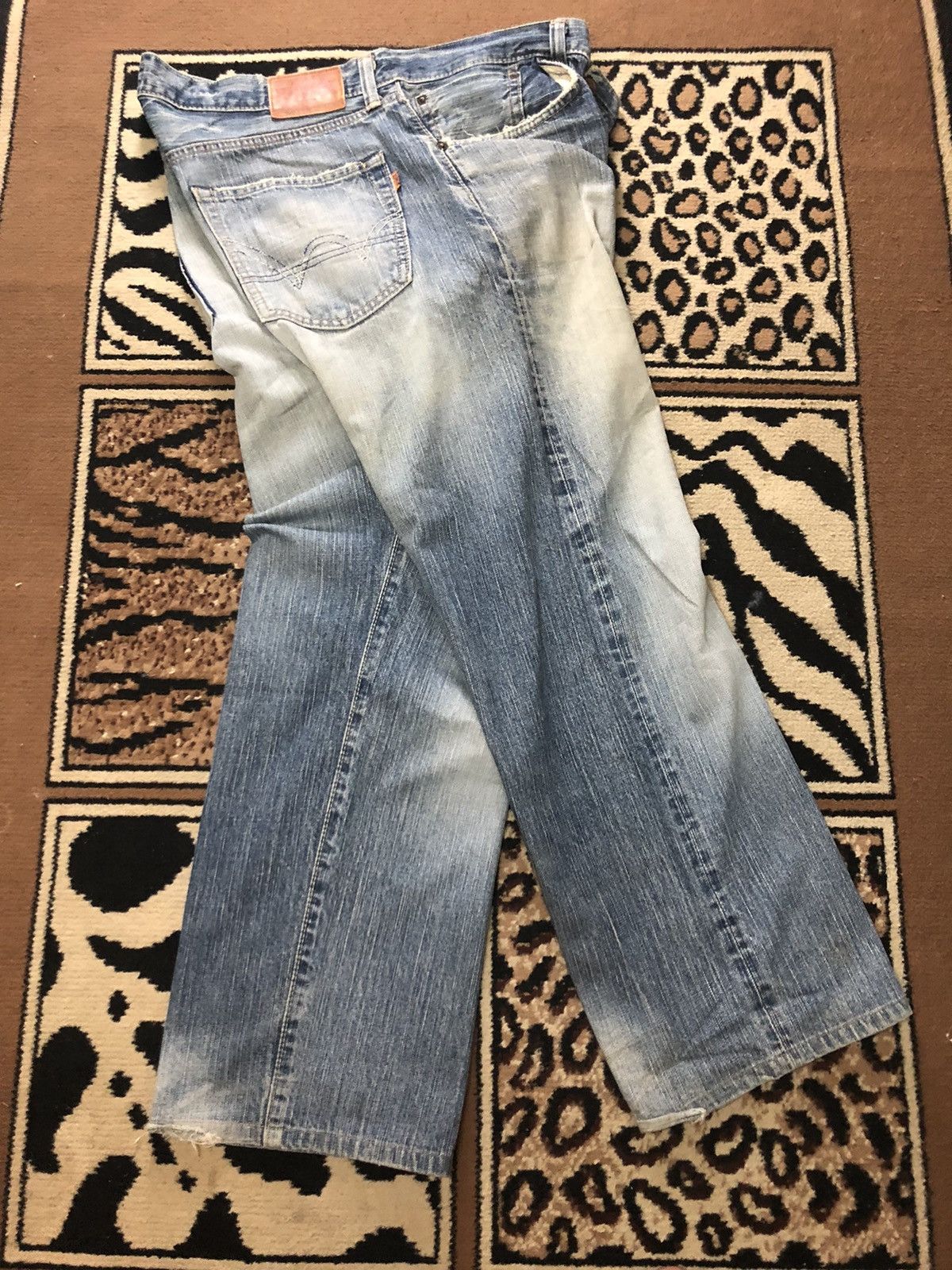 Edwin × Salvage × Vintage VINTAGE SELVEDGE EDWIN 505zx BLUE WASH DISTRESSED DENIM Size US 38 / EU 54 - 15 Thumbnail