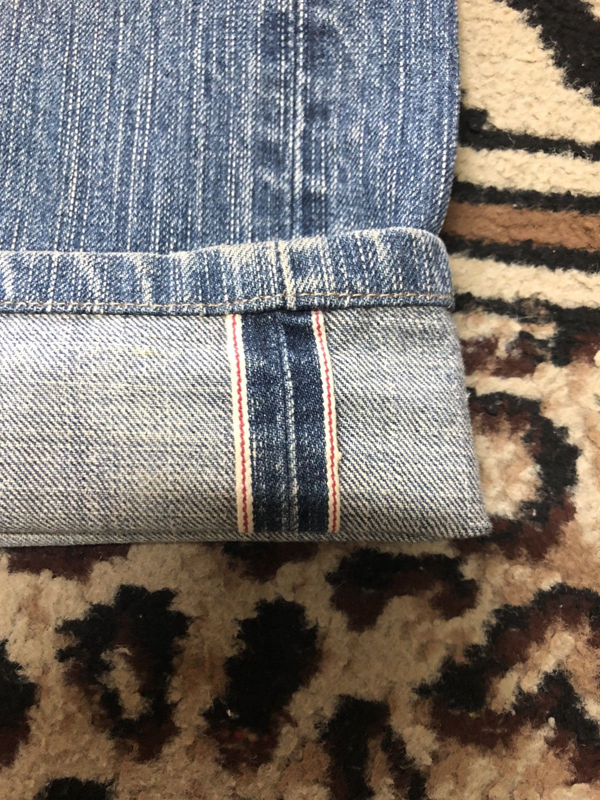 Edwin × Salvage × Vintage VINTAGE SELVEDGE EDWIN 505zx BLUE WASH DISTRESSED DENIM Size US 38 / EU 54 - 3 Thumbnail