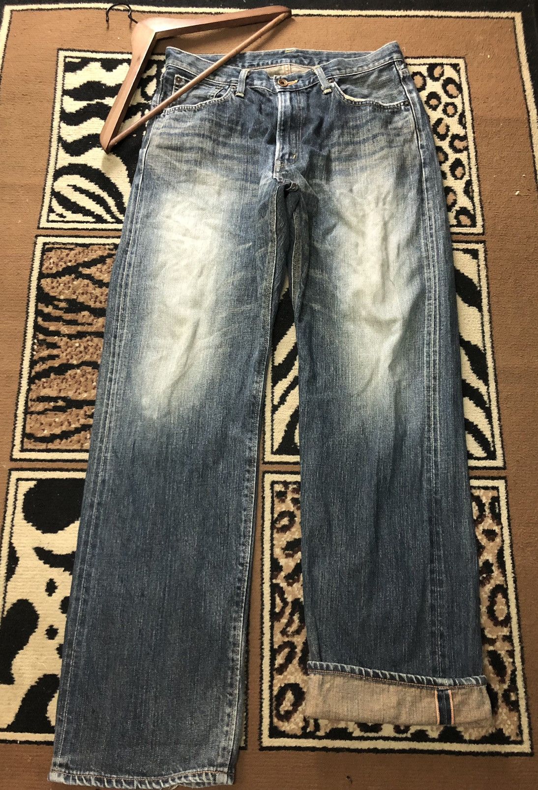 Edwin × Vintage VINTAGE SELVEDGE EDWIN 505z DISTRESSED DENIM Size US 34 / EU 50 - 1 Thumbnail
