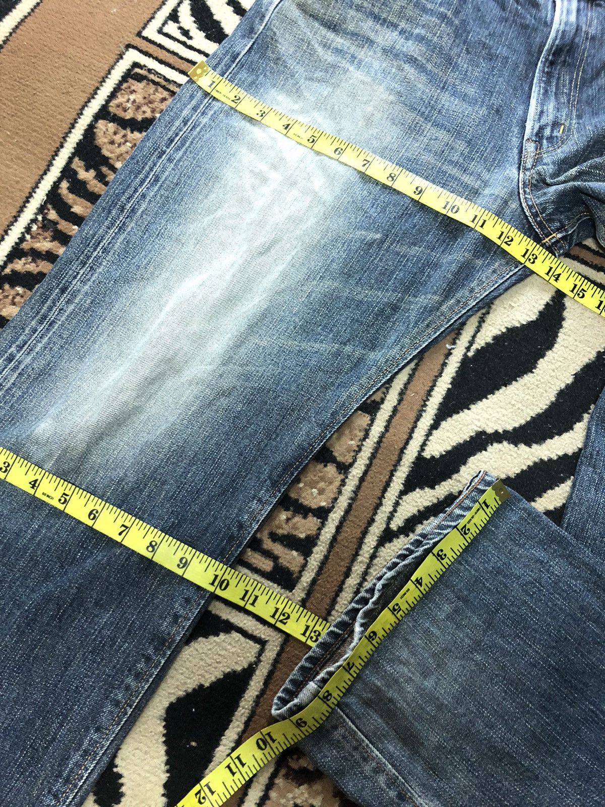 Edwin × Vintage VINTAGE SELVEDGE EDWIN 505z DISTRESSED DENIM Size US 34 / EU 50 - 17 Thumbnail