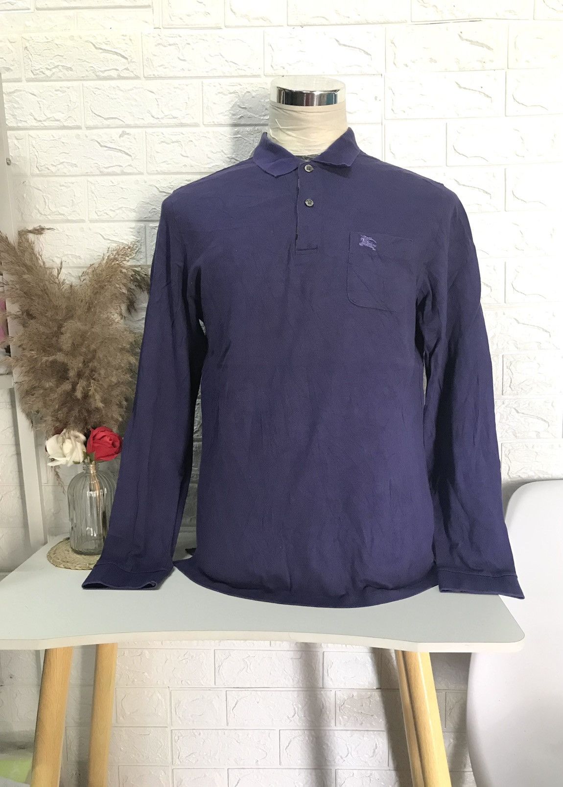 Burberry × Vintage VINTAGE BURBERRY SINGLE POCKET POLO LONG SLEEVE Size US M / EU 48-50 / 2 - 1 Thumbnail